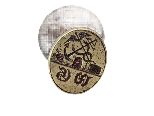 Antique Desk Wax Seal Medicine Doctor Caduceus and Anchor