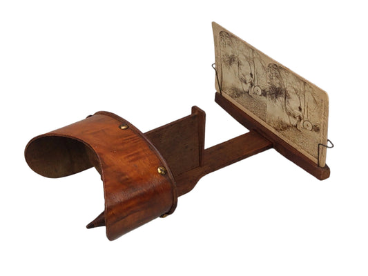 Antique Wood Stereoscope with a Selection of Cards