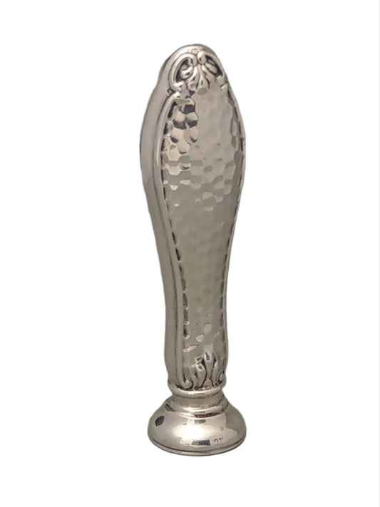 British Sterling Silver Wax Seal with Hammered Handle and Monogram Letter W