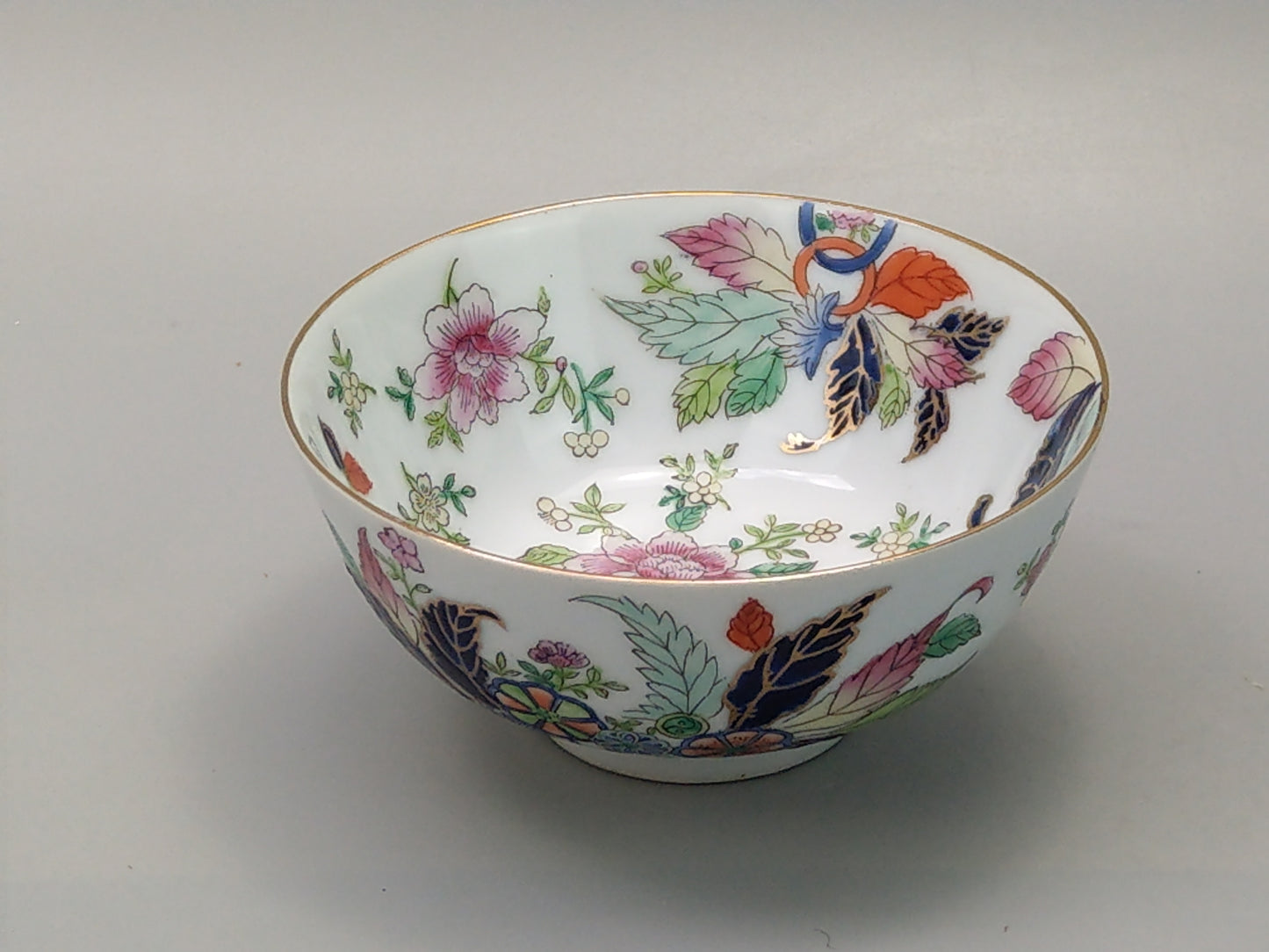 Chinese Famille Rose Pseudo tobacco leaf Bowl c1830