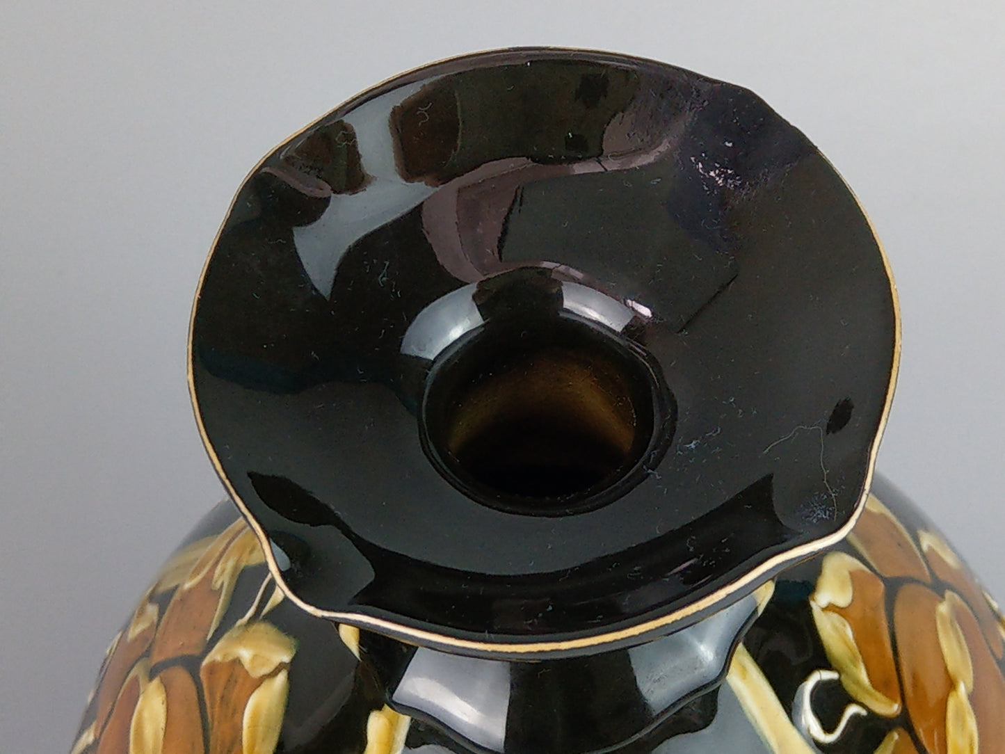 Pair of Art Nouveau pottery vases with Daffodils