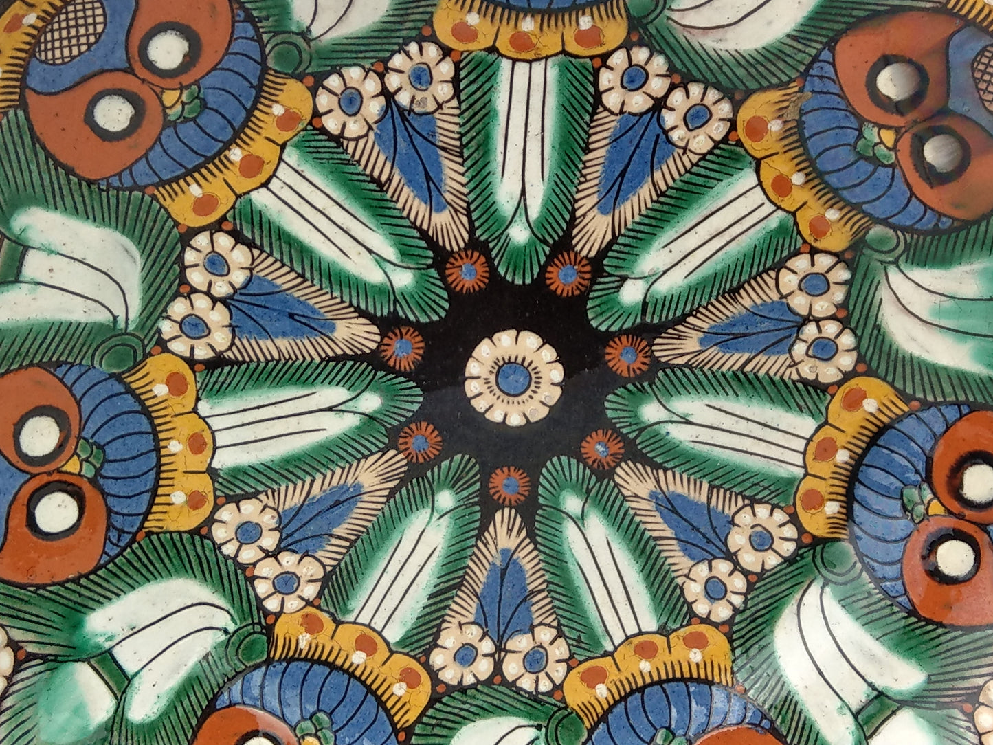 Swiss Art Deco Majolica Plate with owls by Thoune signature AS