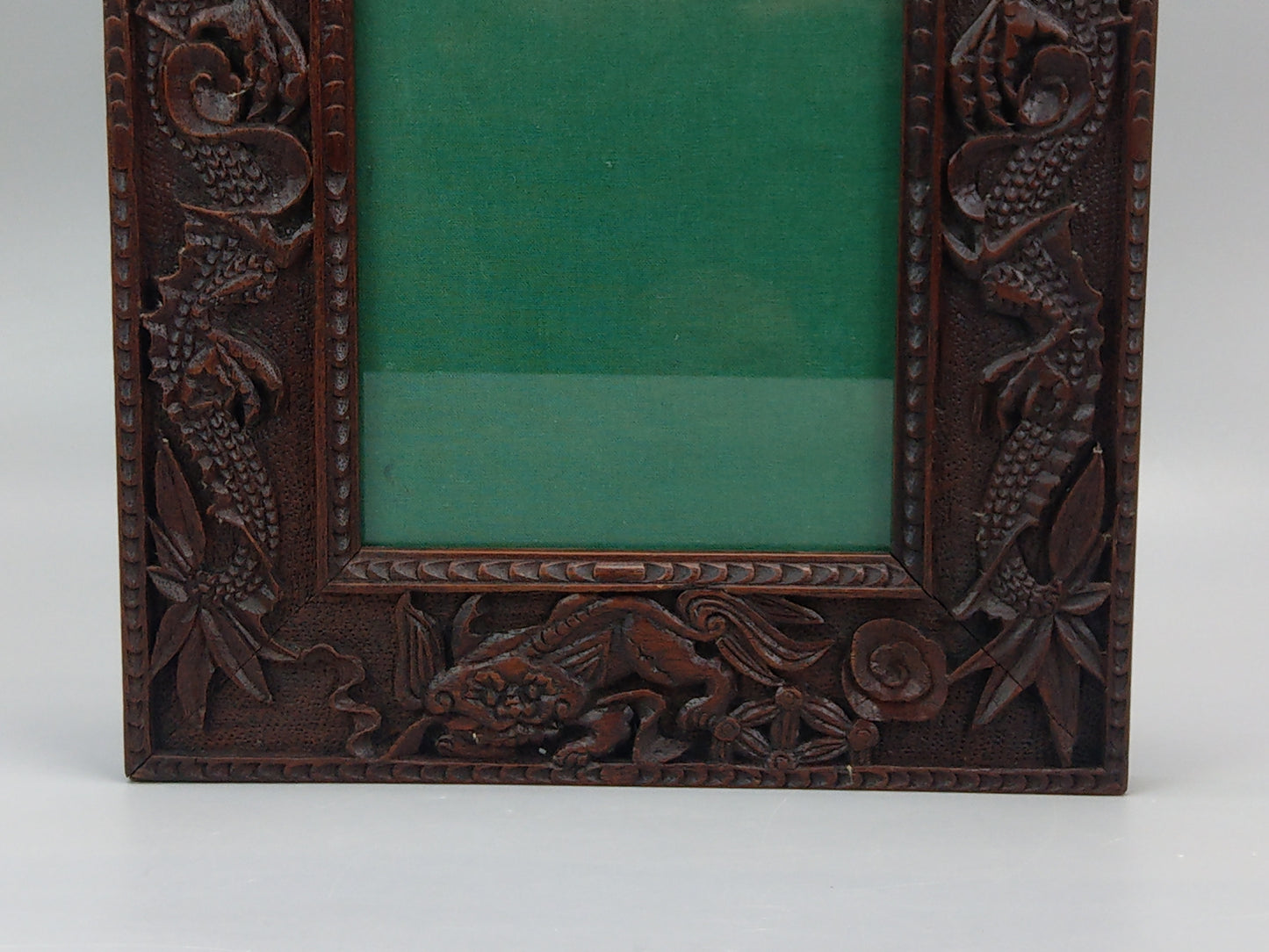 Chinese Photo Frame Carved wood with Dragons and Quilin c1900s