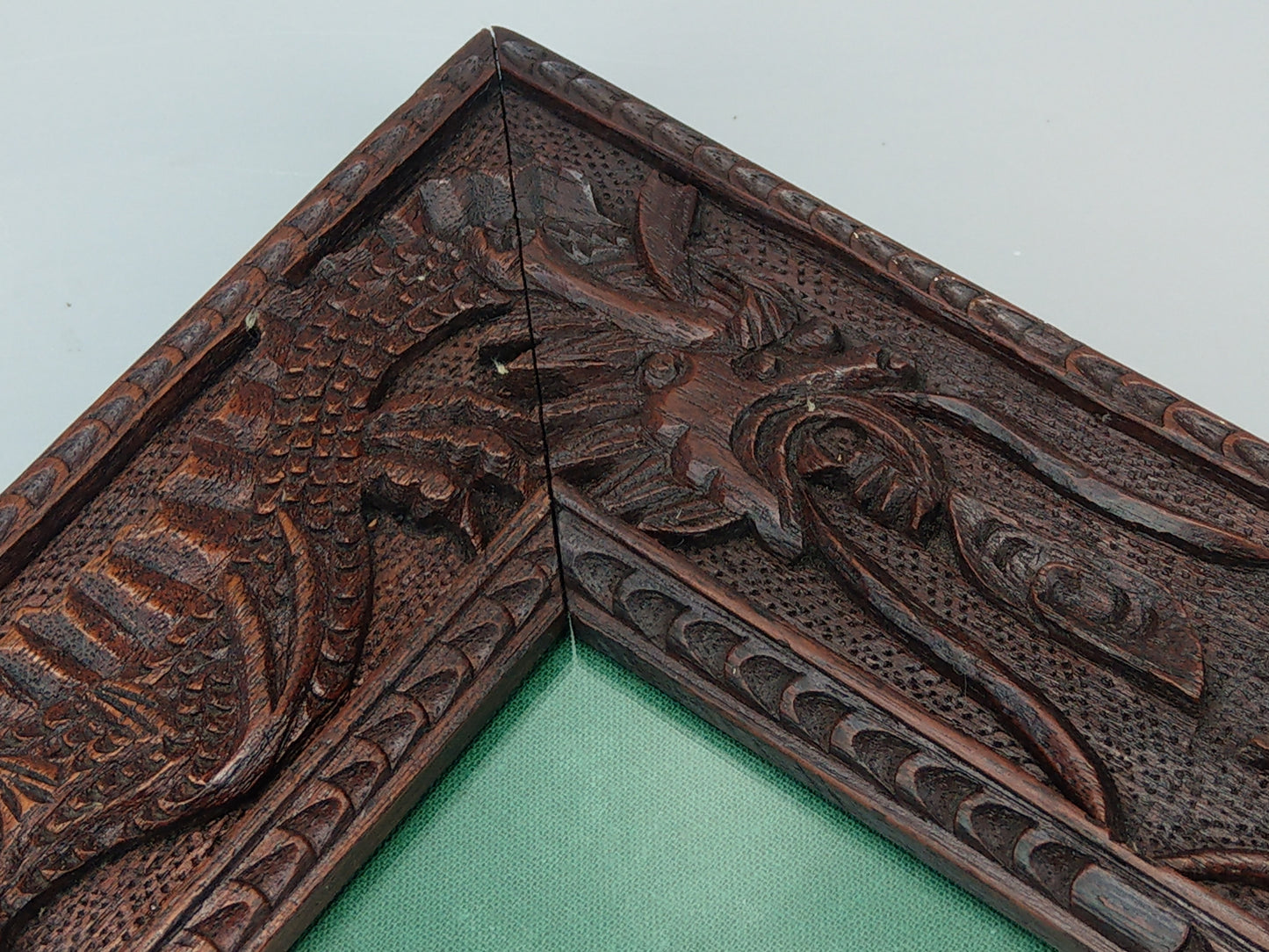 Chinese Photo Frame Carved wood with Dragons and Quilin c1900s