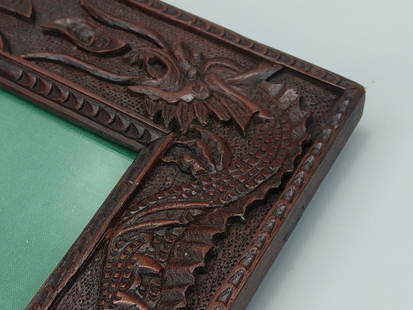 Chinese Photo Frame Carved wood with Dragons and Quilin c1900s