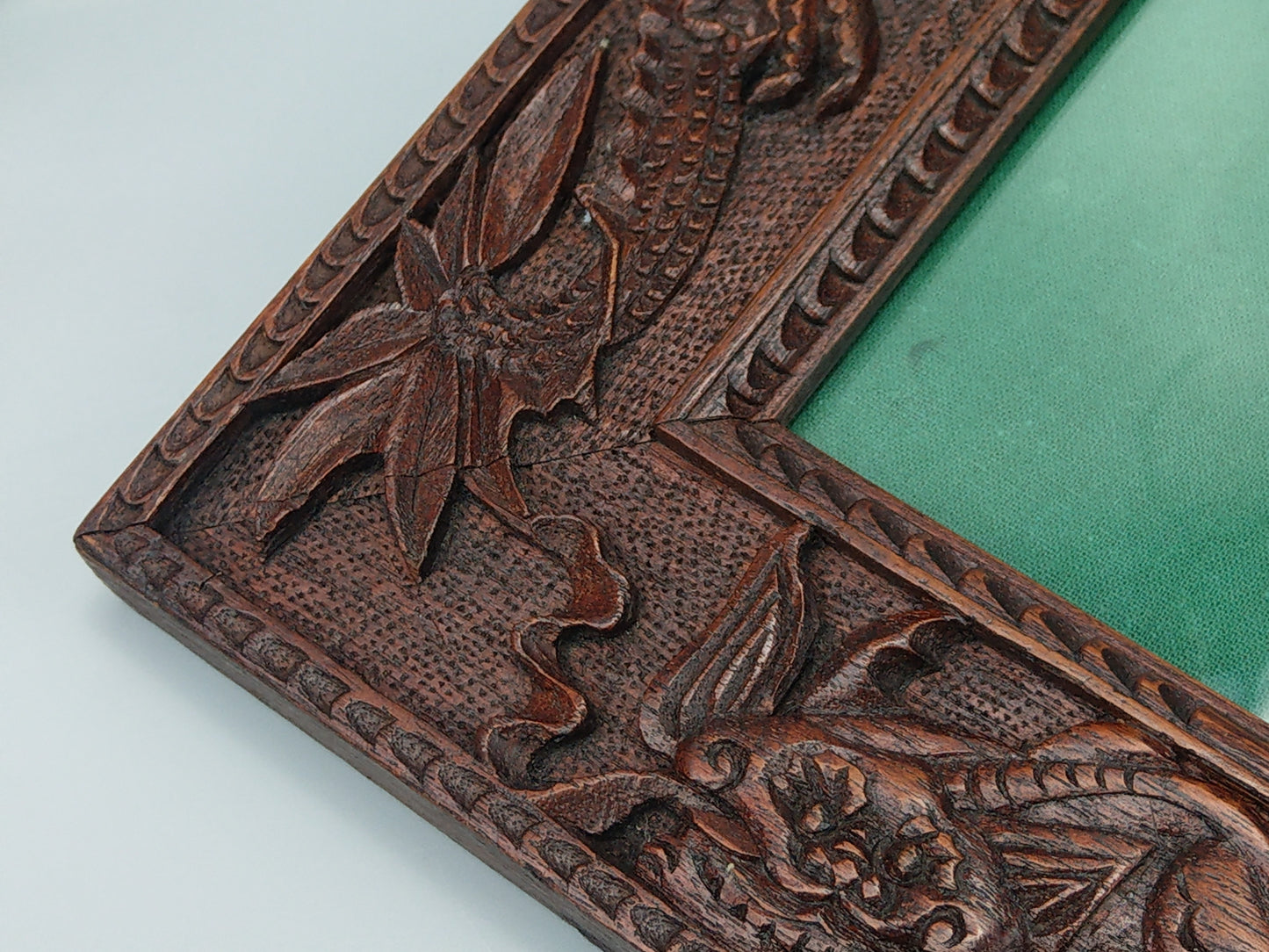 Chinese Photo Frame Carved wood with Dragons and Quilin c1900s