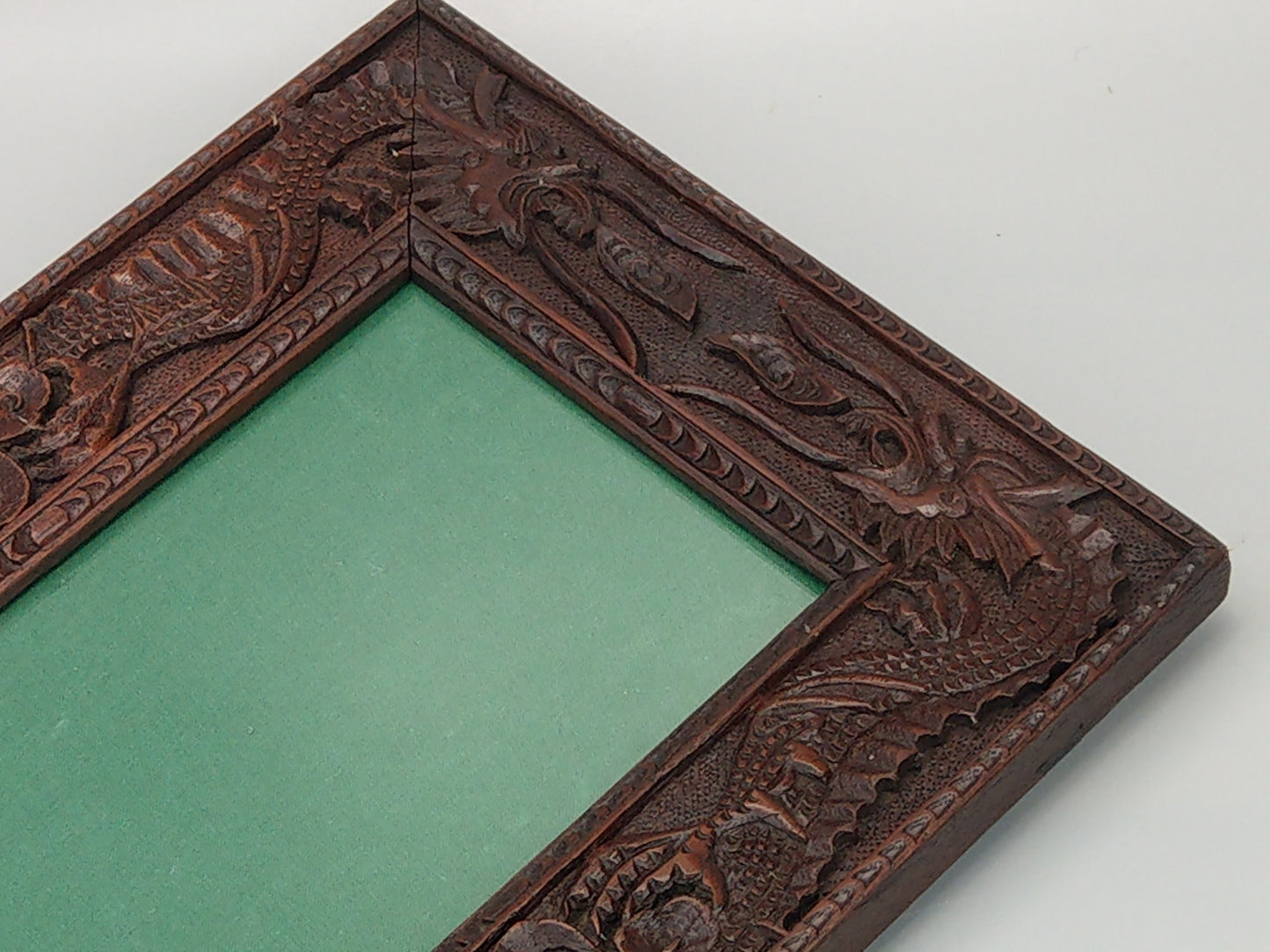 Chinese Photo Frame Carved wood with Dragons and Quilin c1900s