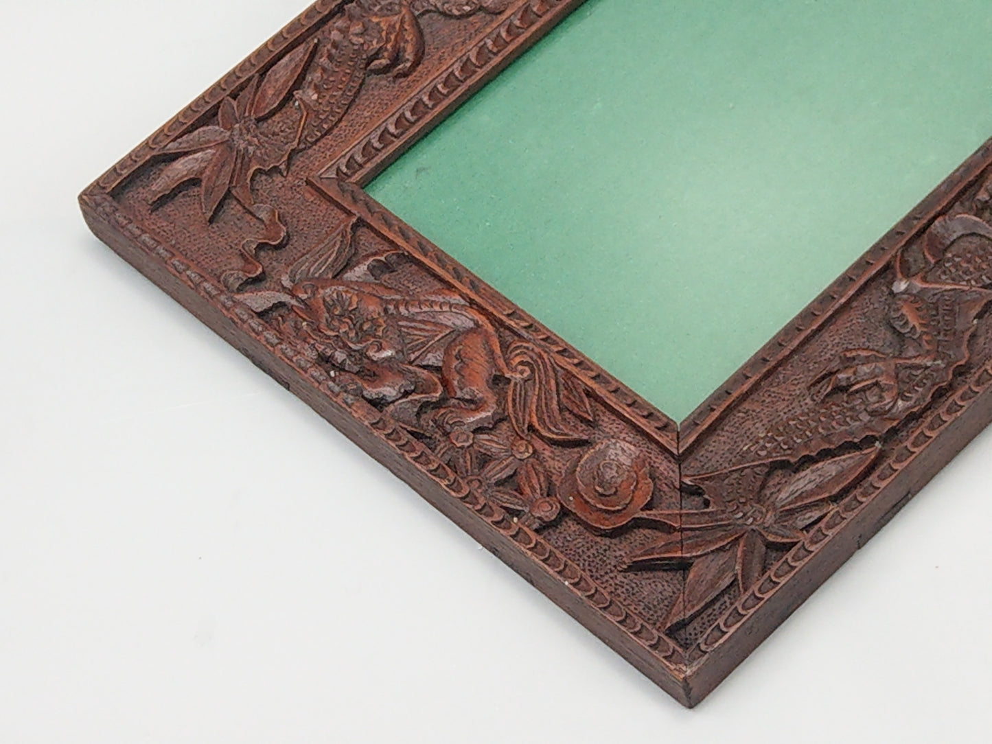 Chinese Photo Frame Carved wood with Dragons and Quilin c1900s