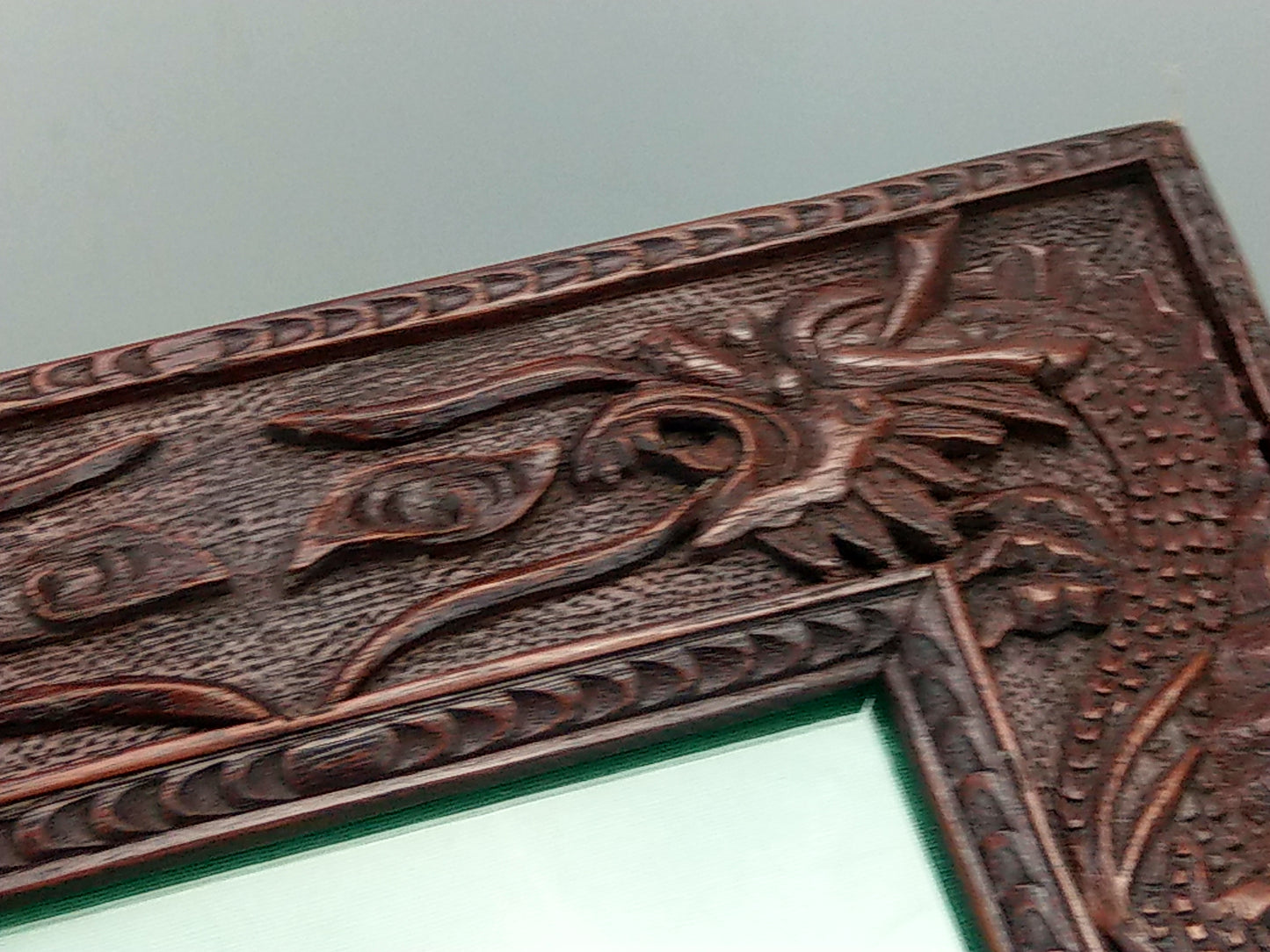 Chinese Photo Frame Carved wood with Dragons and Quilin c1900s