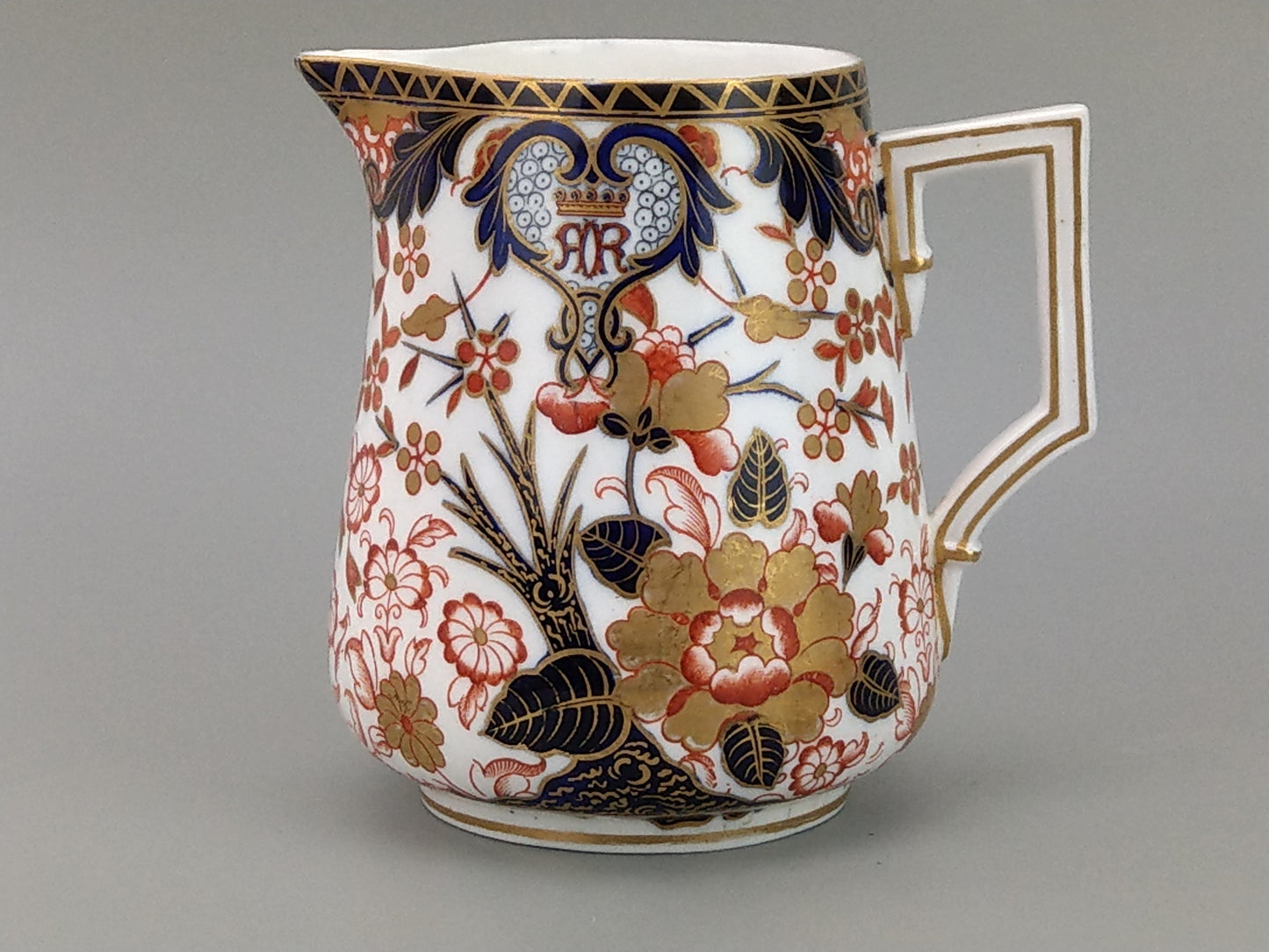 Imari Royal Crown Derby milk jug, King pattern, c. 1820, retail stamp Messrs Daniell, London