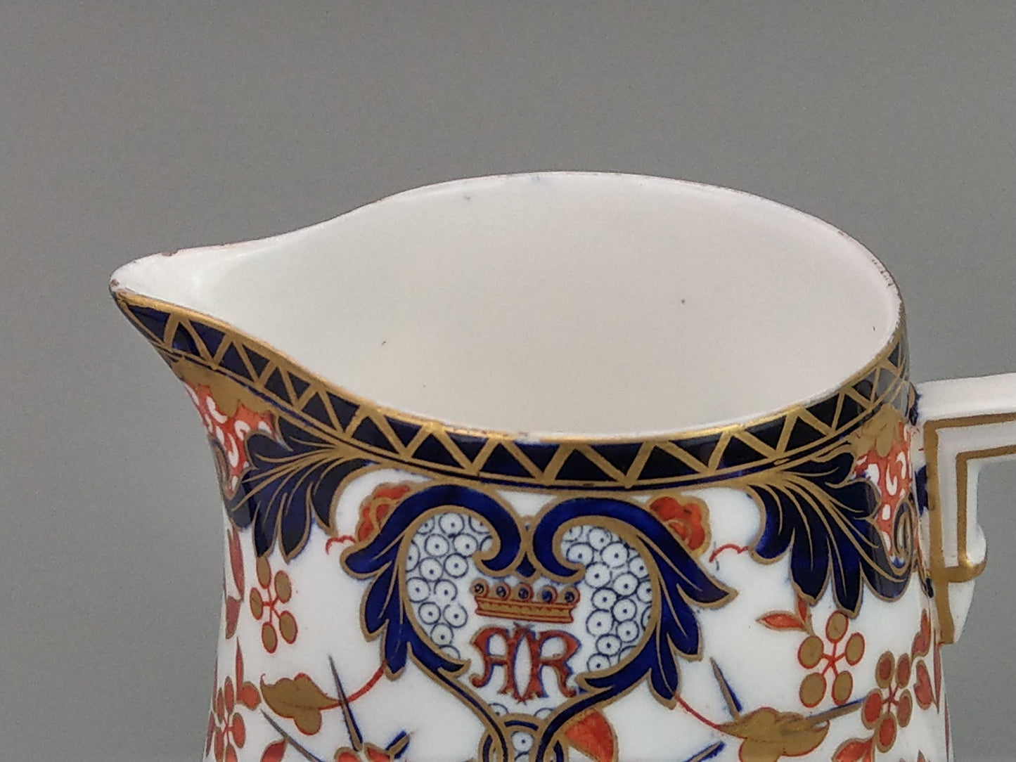 Imari Royal Crown Derby milk jug, King pattern, c. 1820, retail stamp Messrs Daniell, London