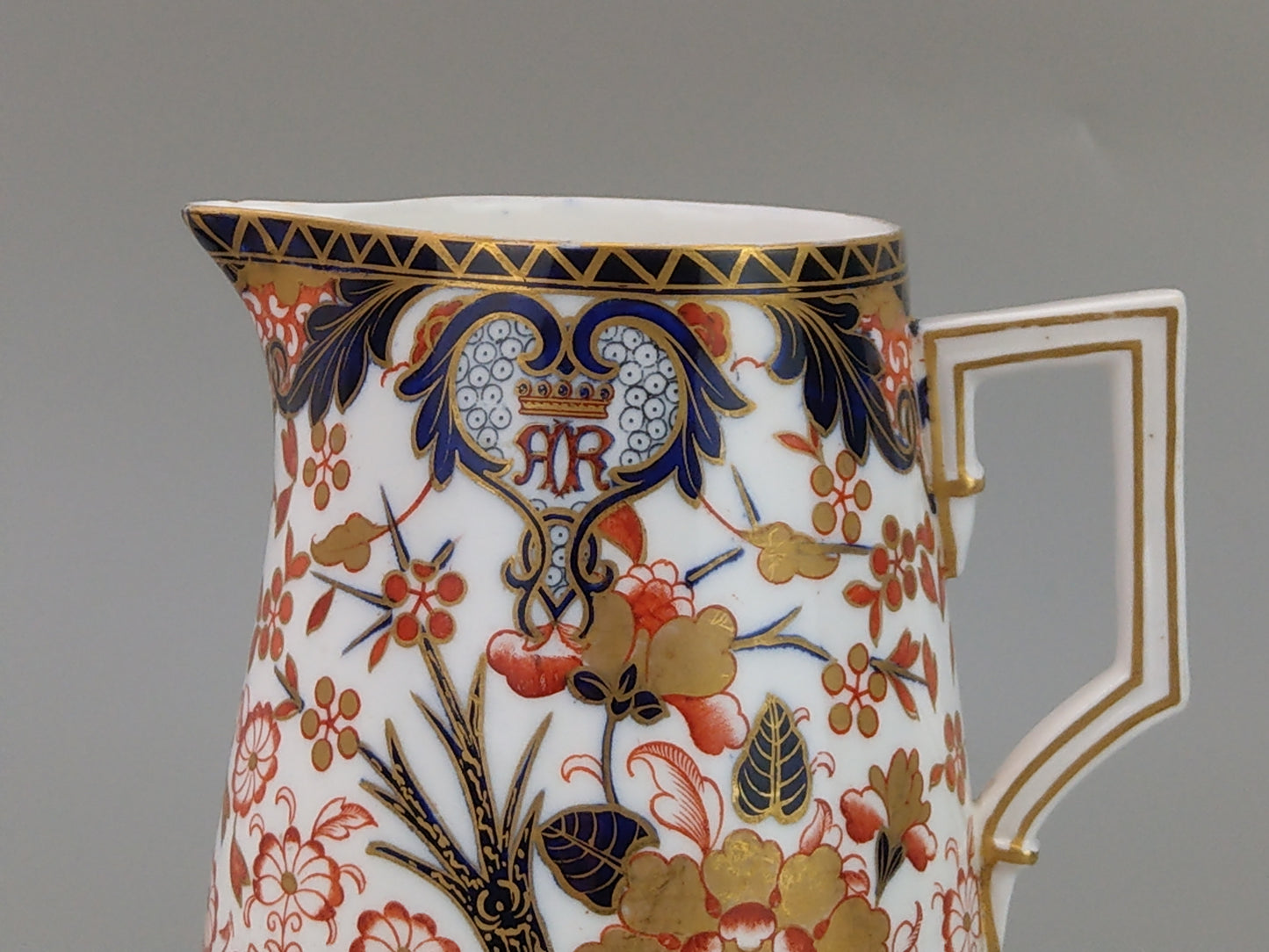 Imari Royal Crown Derby milk jug, King pattern, c. 1820, retail stamp Messrs Daniell, London
