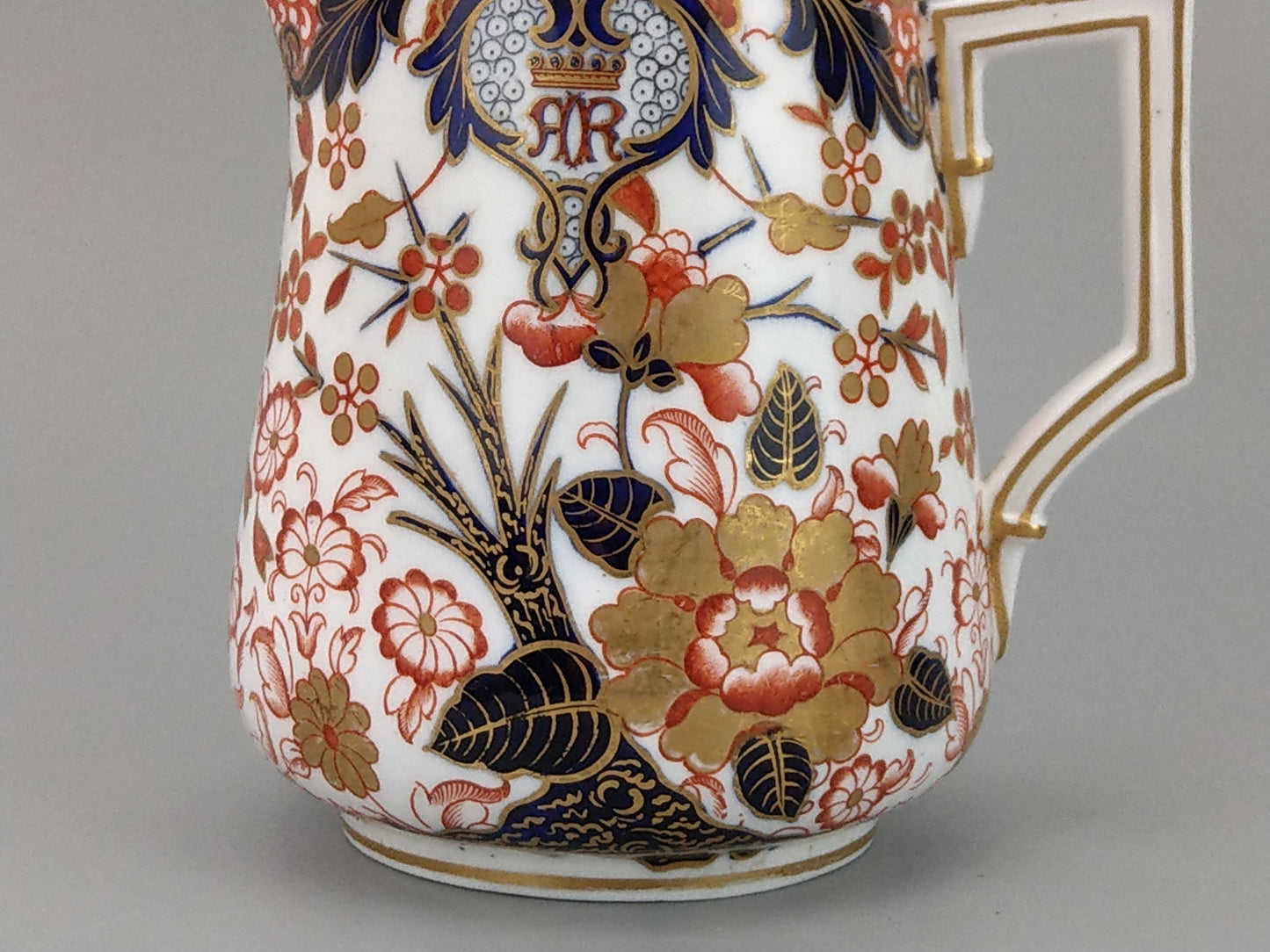 Imari Royal Crown Derby milk jug, King pattern, c. 1820, retail stamp Messrs Daniell, London