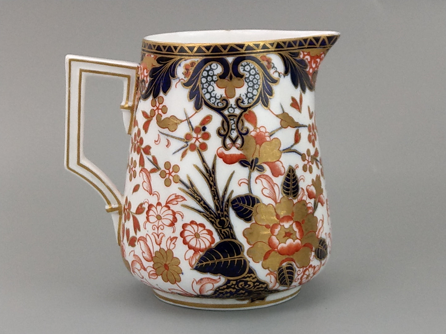 Imari Royal Crown Derby milk jug, King pattern, c. 1820, retail stamp Messrs Daniell, London