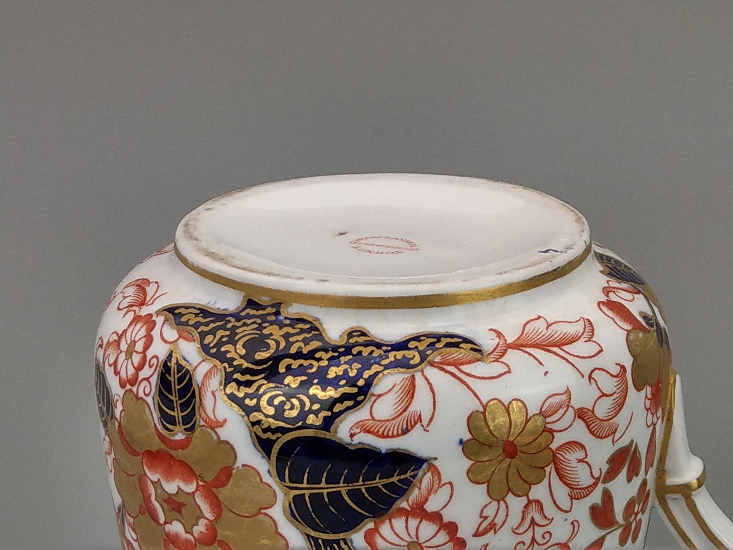 Imari Royal Crown Derby milk jug, King pattern, c. 1820, retail stamp Messrs Daniell, London