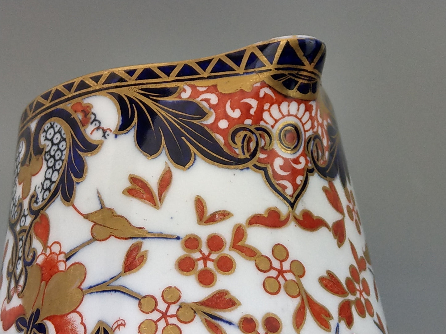 Imari Royal Crown Derby milk jug, King pattern, c. 1820, retail stamp Messrs Daniell, London