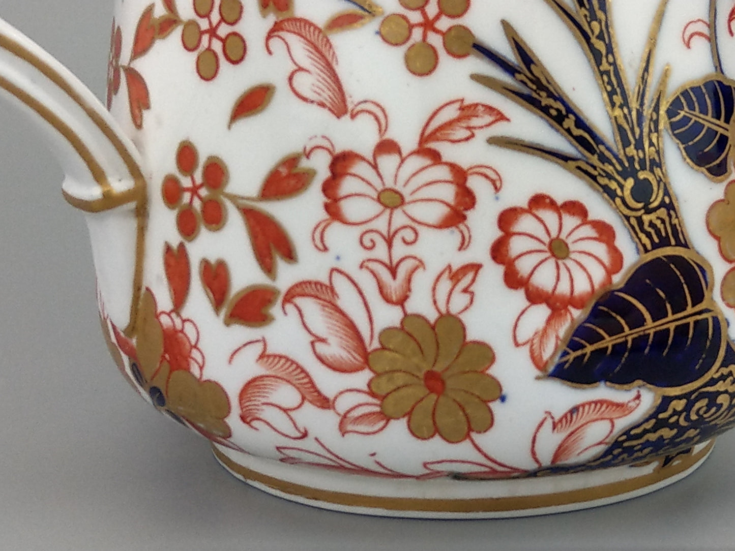 Imari Royal Crown Derby milk jug, King pattern, c. 1820, retail stamp Messrs Daniell, London