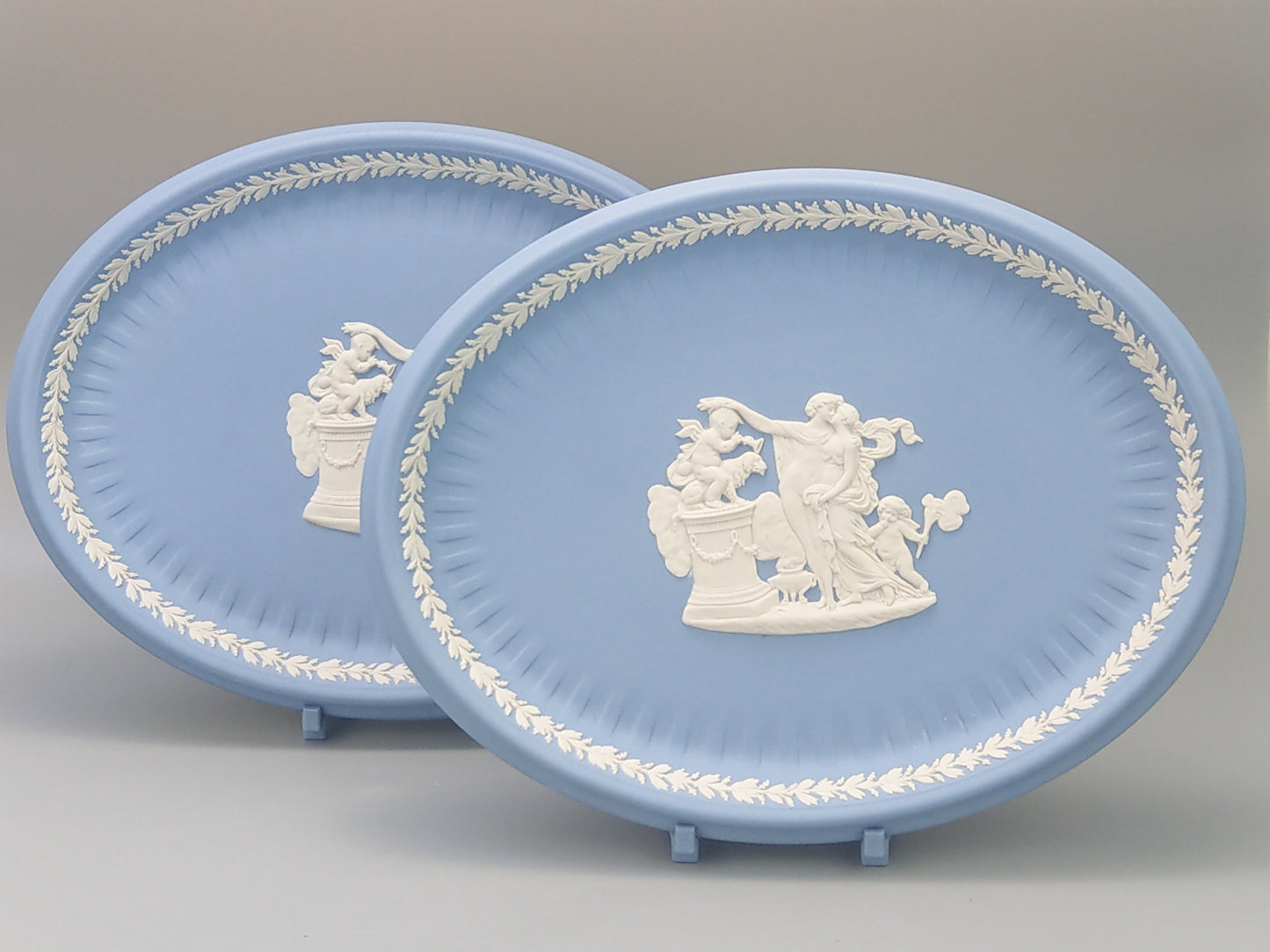 Blue Owal tray Jasperware Wedgwood Greek scenes