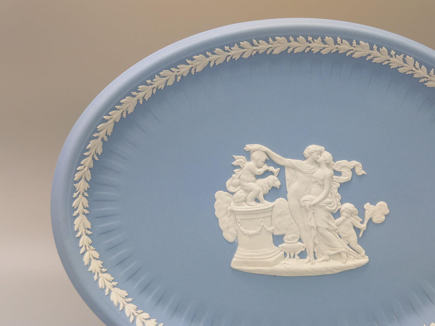 Blue Owal tray Jasperware Wedgwood Greek scenes