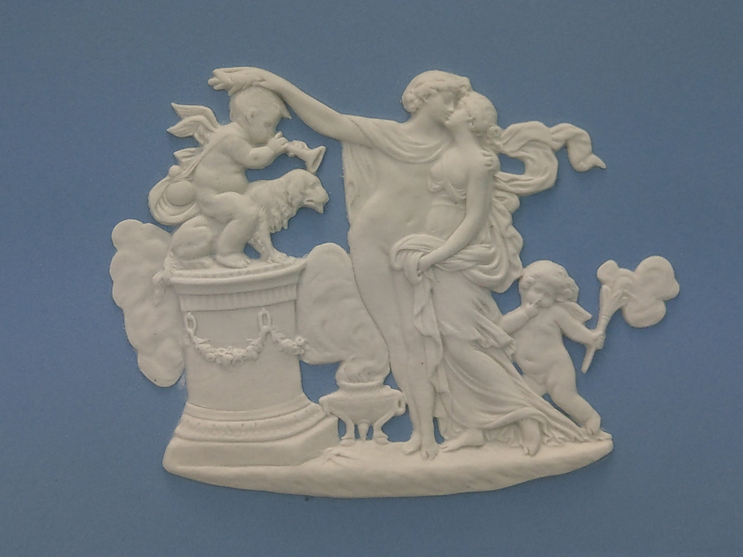 Blue Owal tray Jasperware Wedgwood Greek scenes