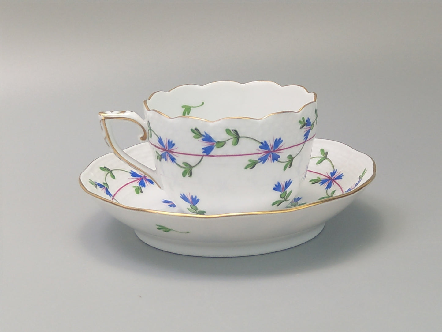 Coffee can Herend porcelain Cornflower Blue Garland