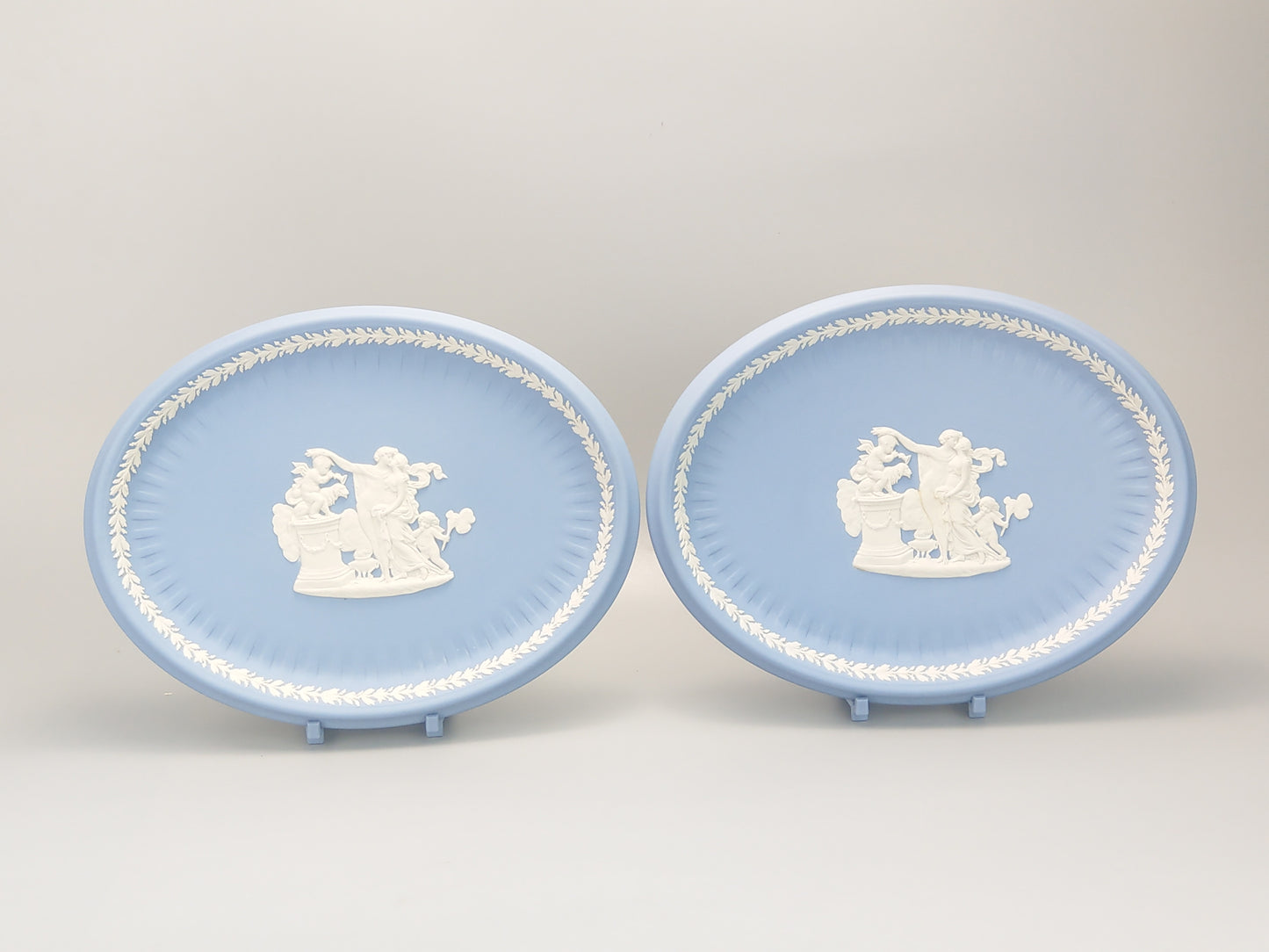 Blue Owal tray Jasperware Wedgwood Greek scenes
