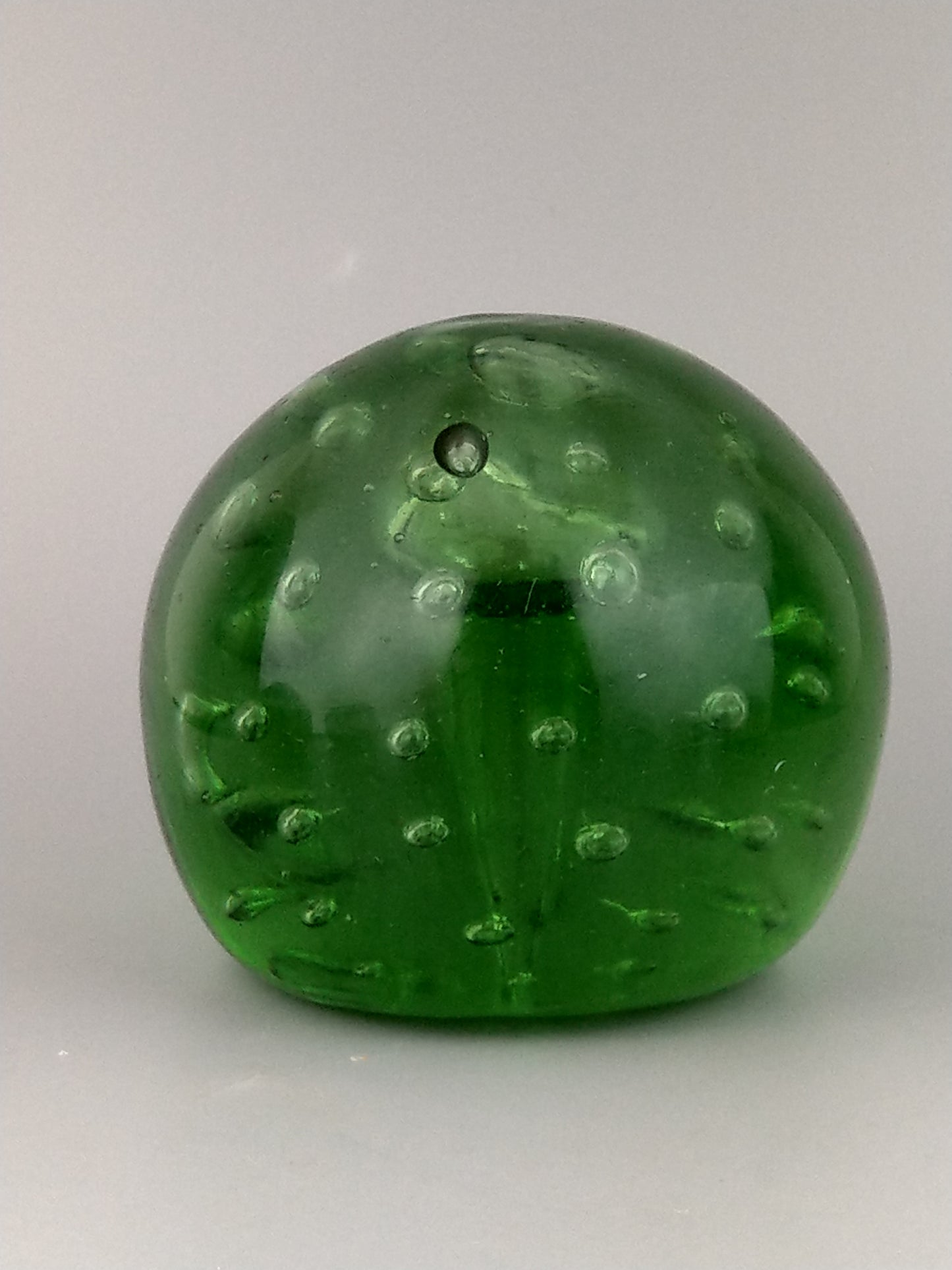 Antique Large Green dump paperweight controlled bubble and mushroom
