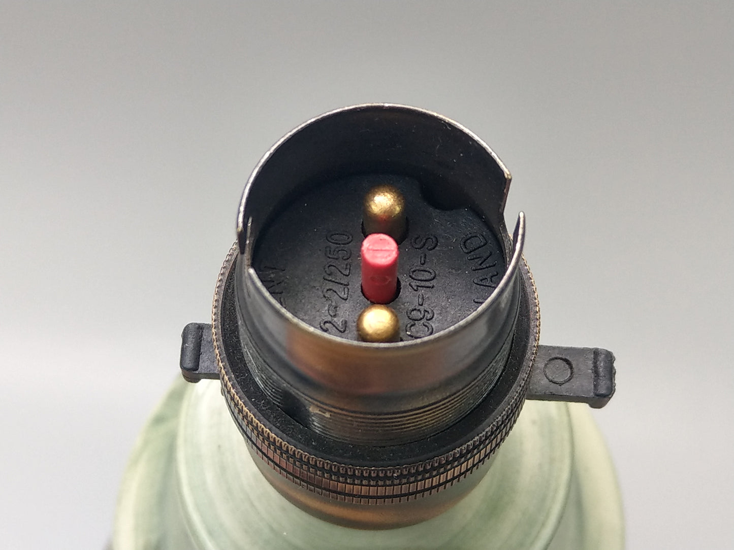 Vintage Jersey Pottery Green Lamp with Tulips