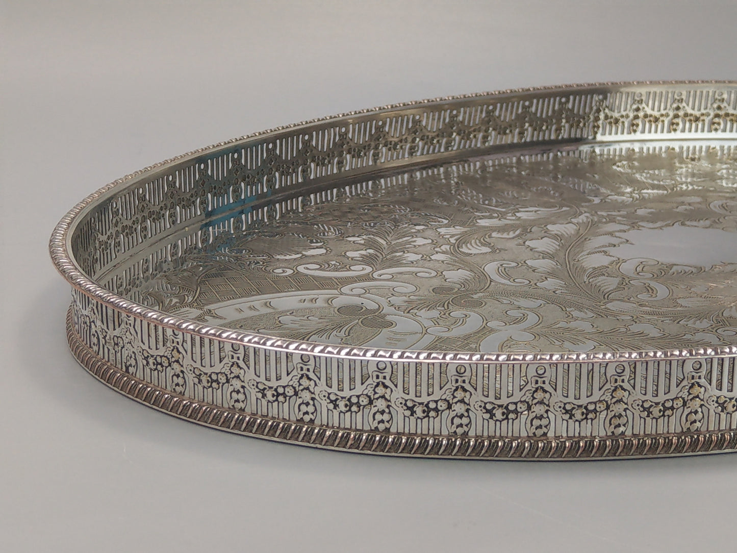 Oval Gallery Tray, Silver-Plated, Viners Sheffield
