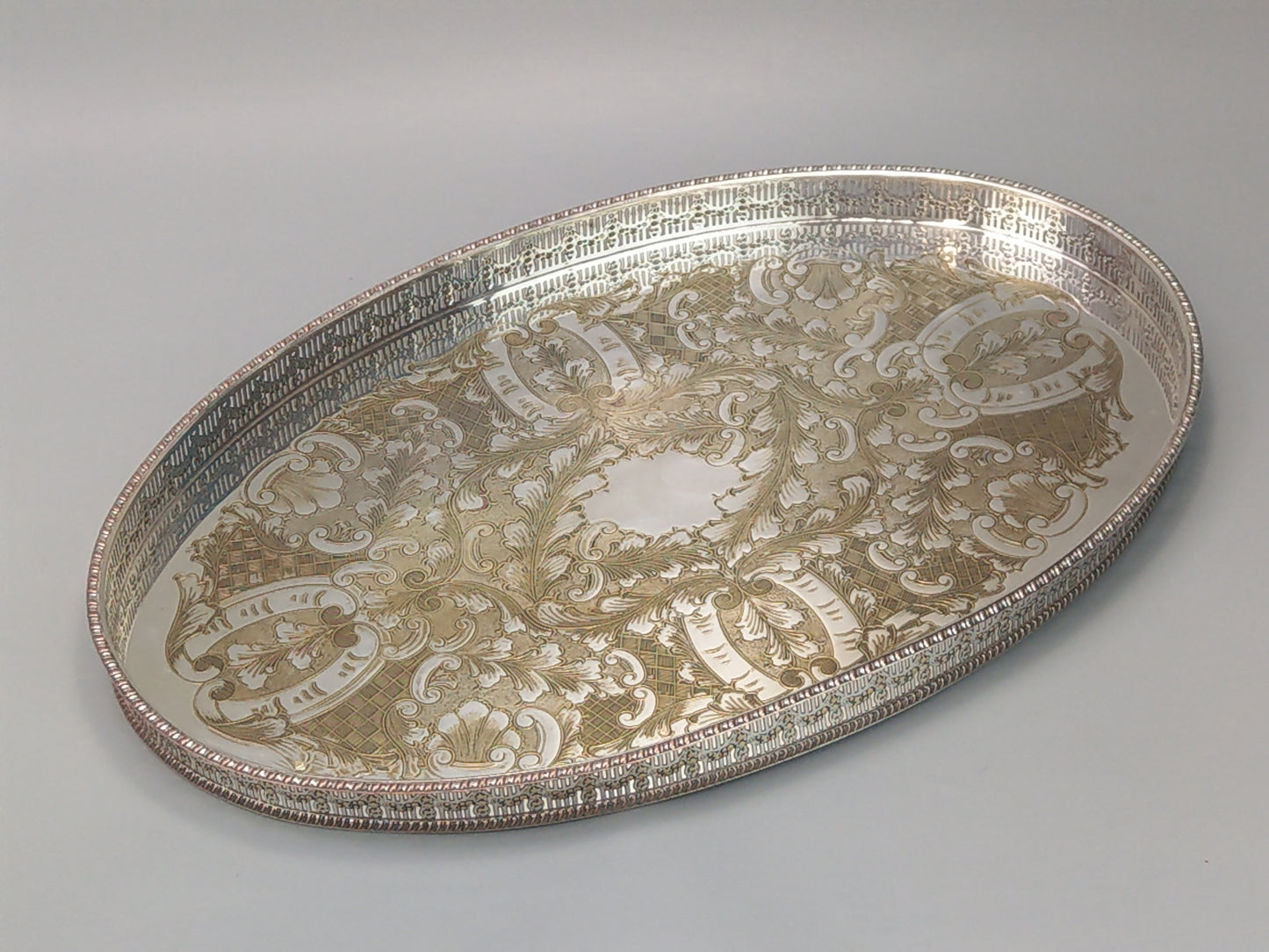 Oval Gallery Tray, Silver-Plated, Viners Sheffield
