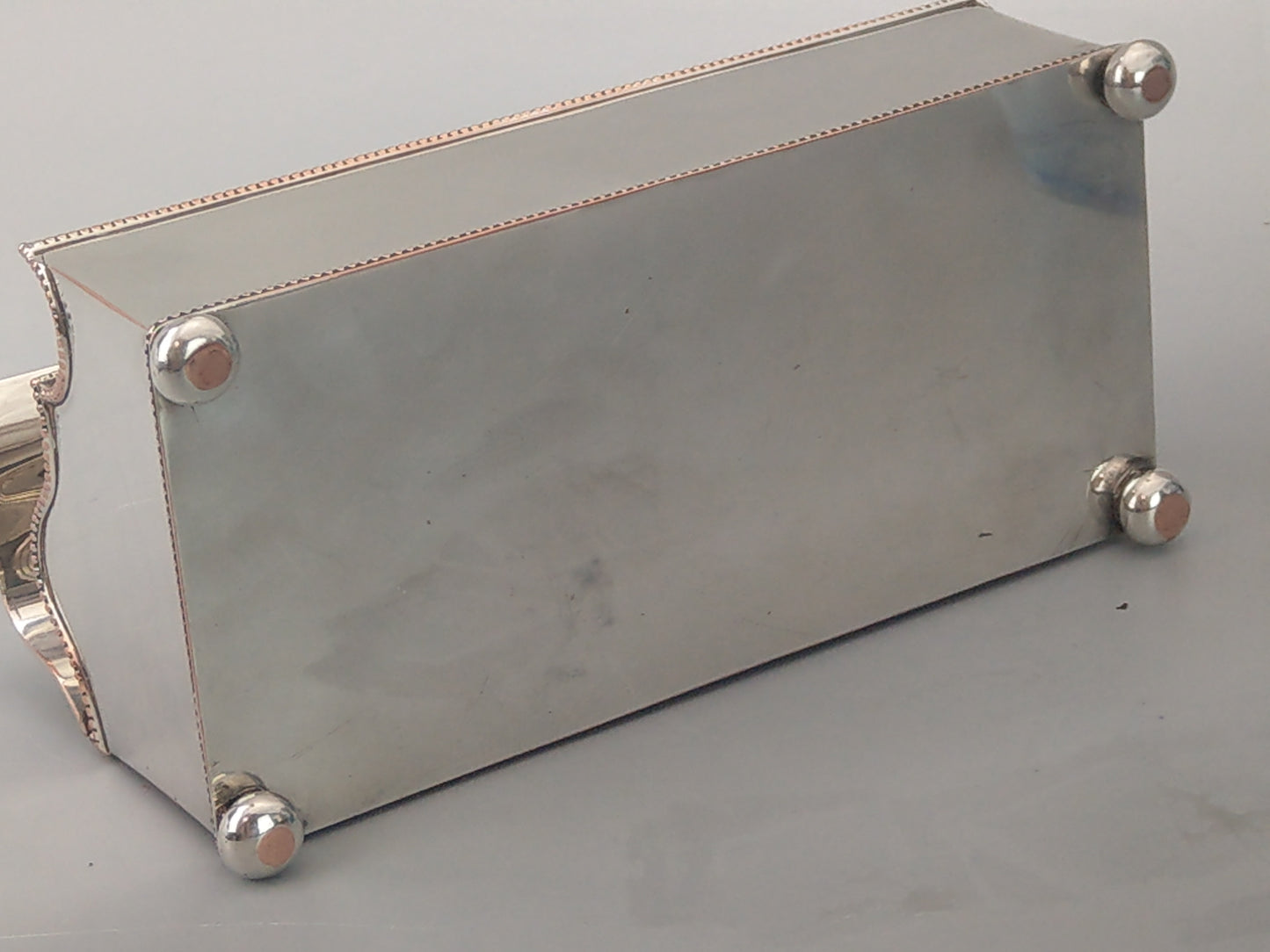 Antique Inkstand with Pen Rest Tray, Sheffield Plated on Copper