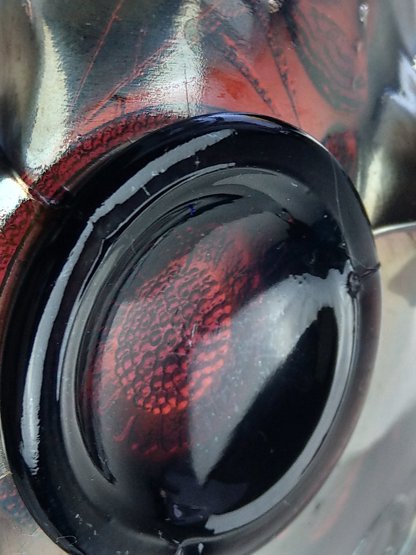 Amethyst Northwood Carnival Glass Wishbone Footed Ruffled Bowl