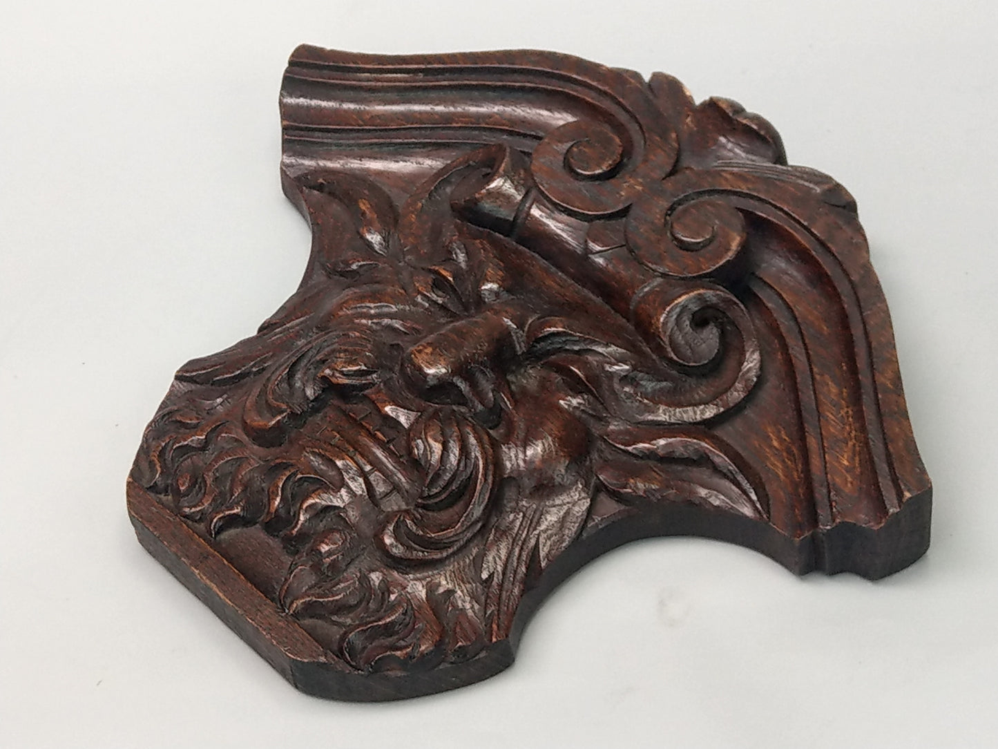 Arts Craft Carved Oak Green Man wood plaque
