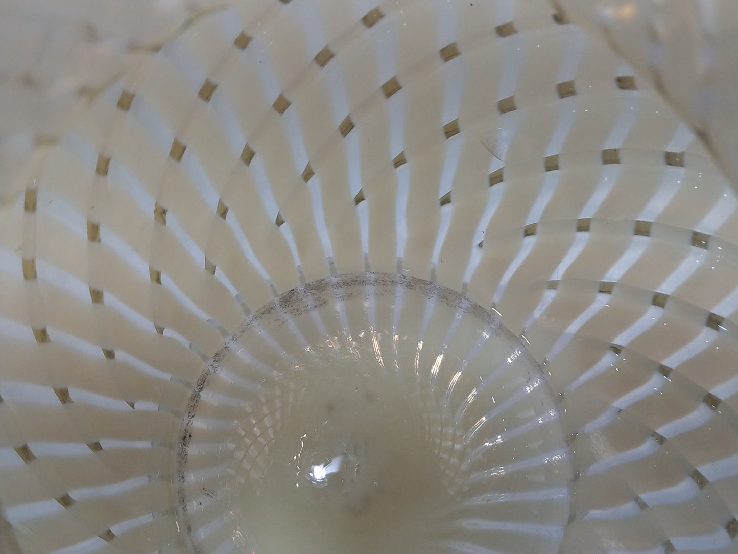 Vaseline Opalescent Glass Pitcher Reverse Swirl Buckeye No. 528