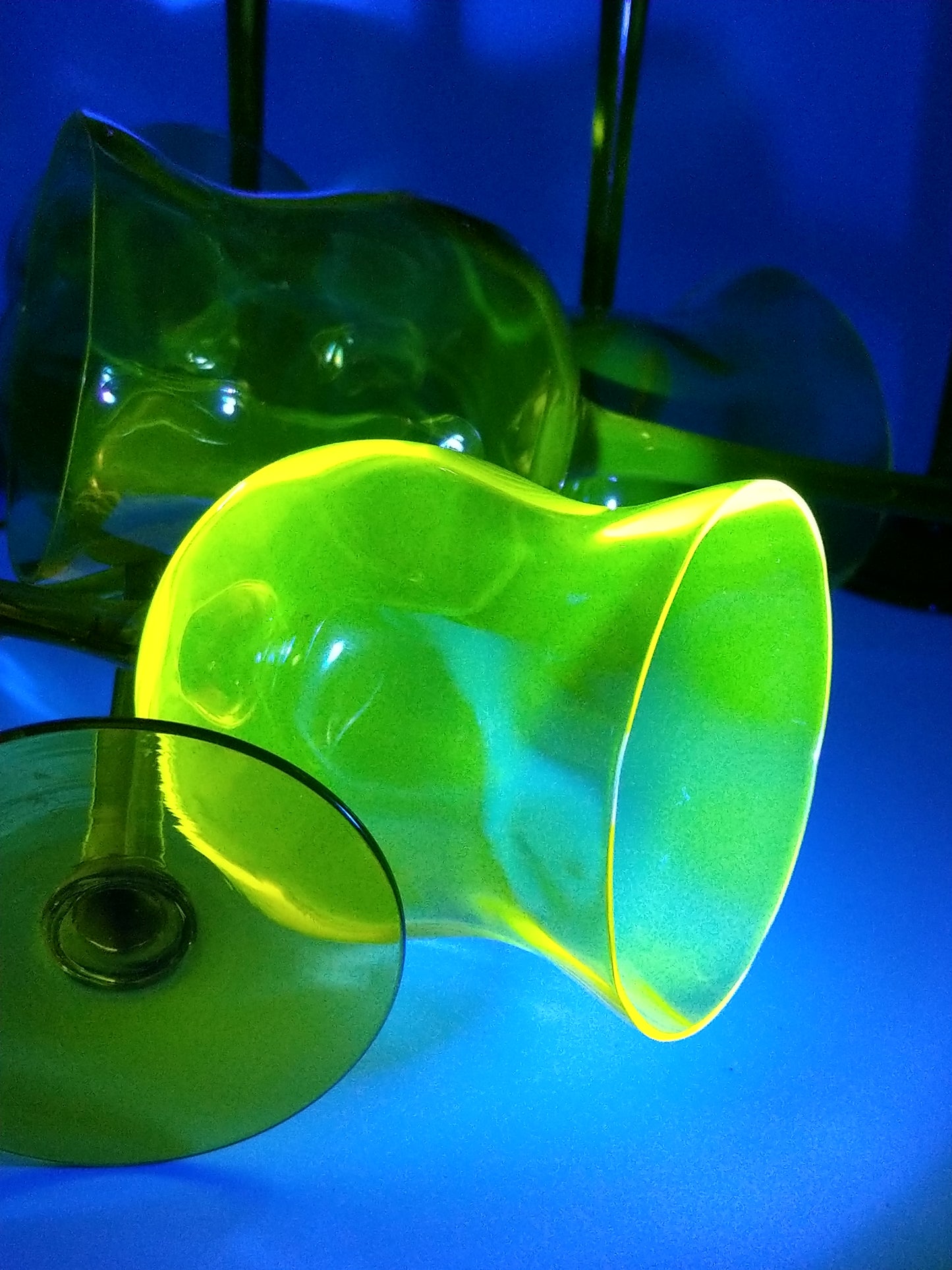 Amber Uranium Hock Glasses by John Walsh Set of 8