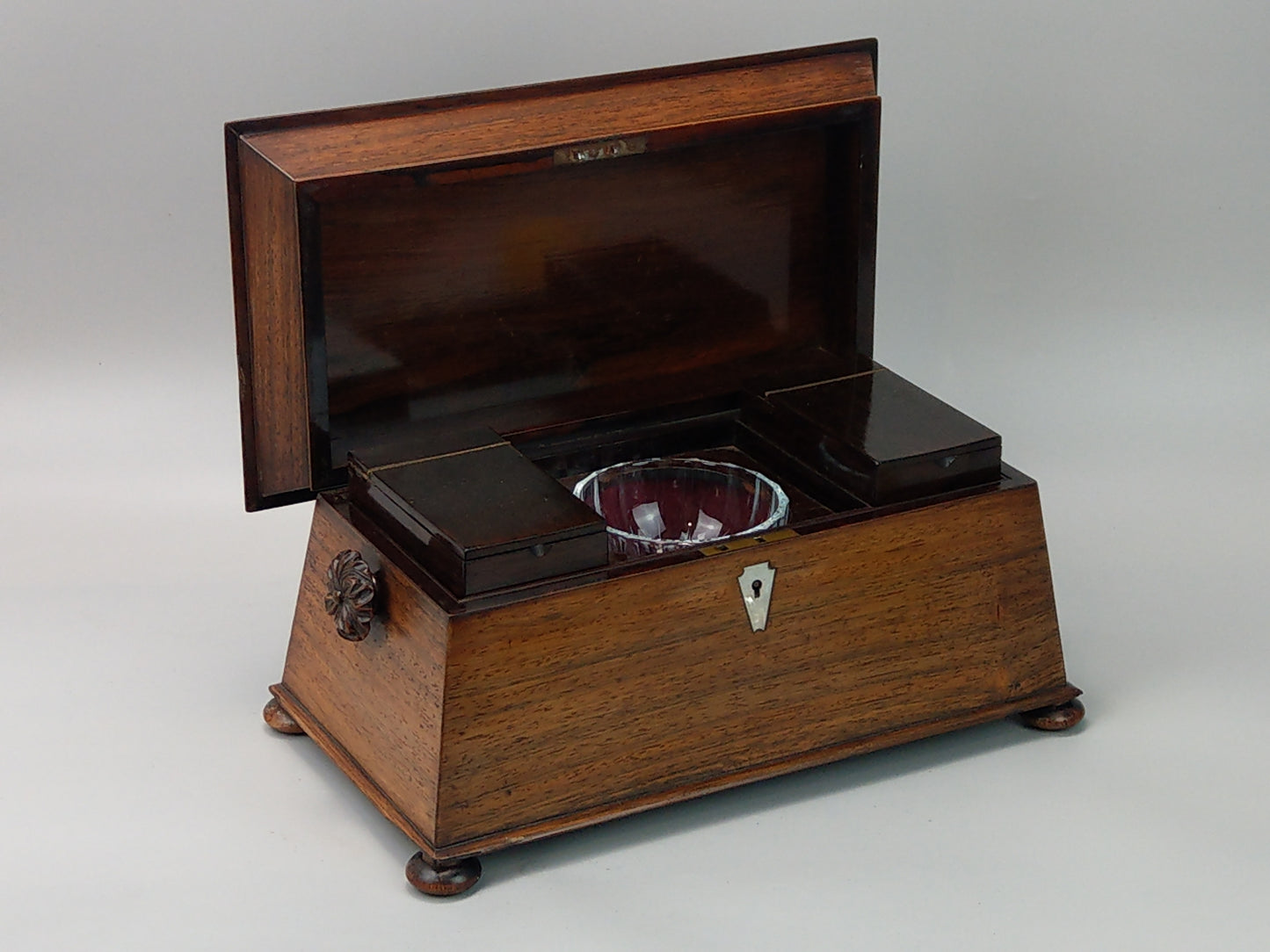 Antique Sarcophagus Tea caddy with a mixing bowl