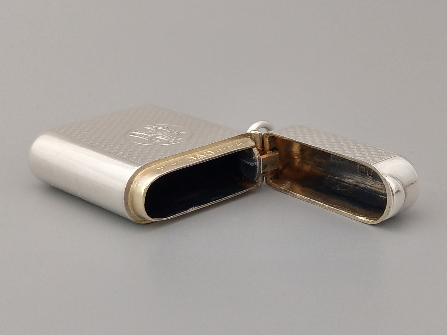 Sterling Silver Match Vesta Case Seamless by Sampson and Mordan