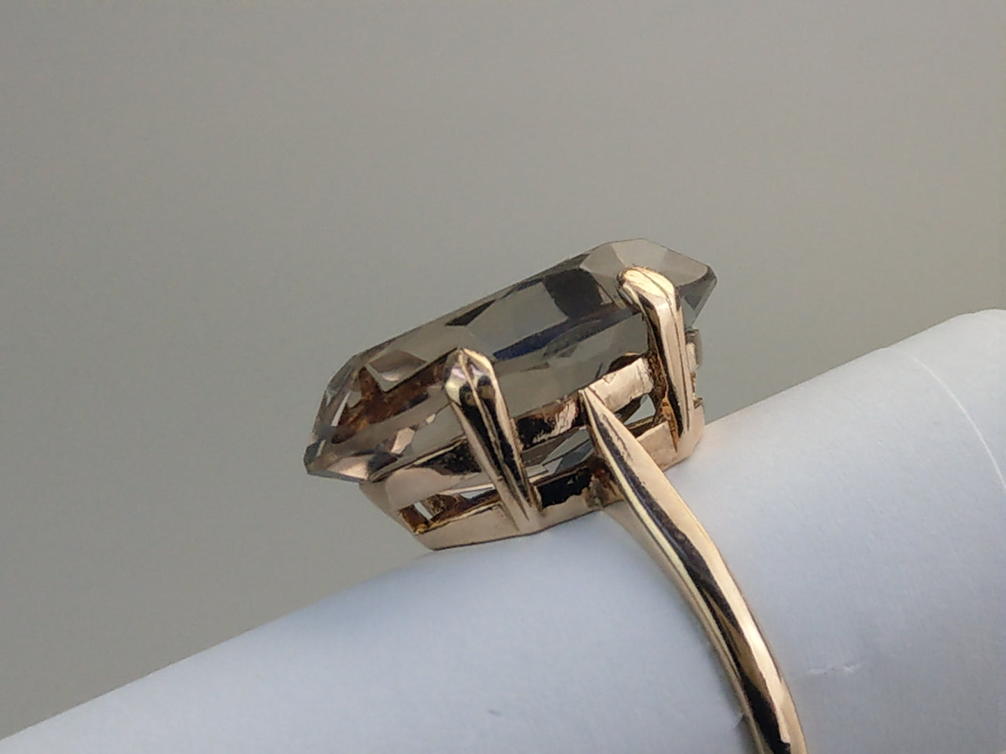 Large oval Smoky Citrine ring set in 9ct Gold