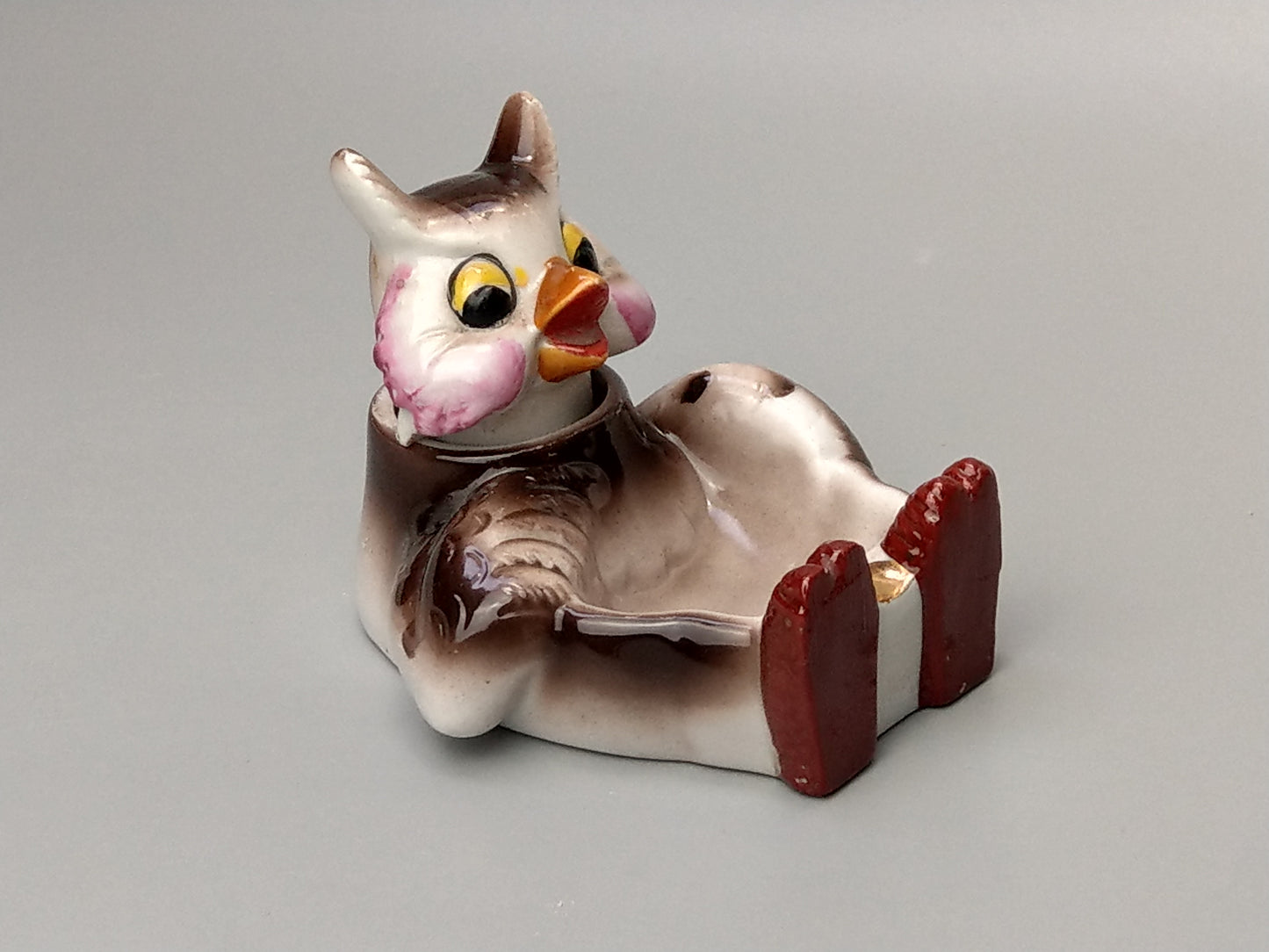 Nodding head Ashtray Owl Japanese Patent T.T c1940