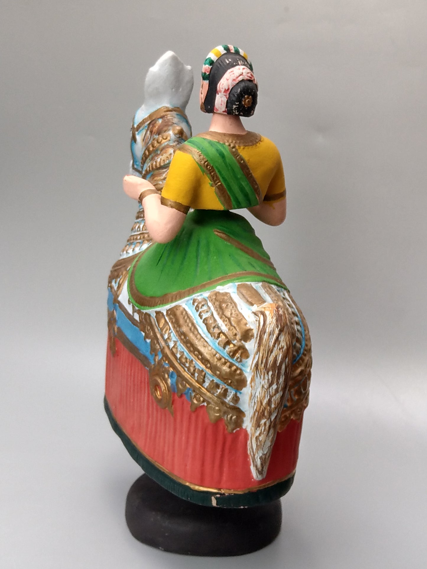 Idia Manipuri Folk Art Papier-Mâché Girl on Horseback Nodding Figure Dancing Queen