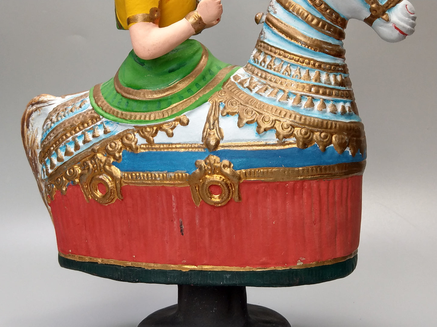 Idia Manipuri Folk Art Papier-Mâché Girl on Horseback Nodding Figure Dancing Queen