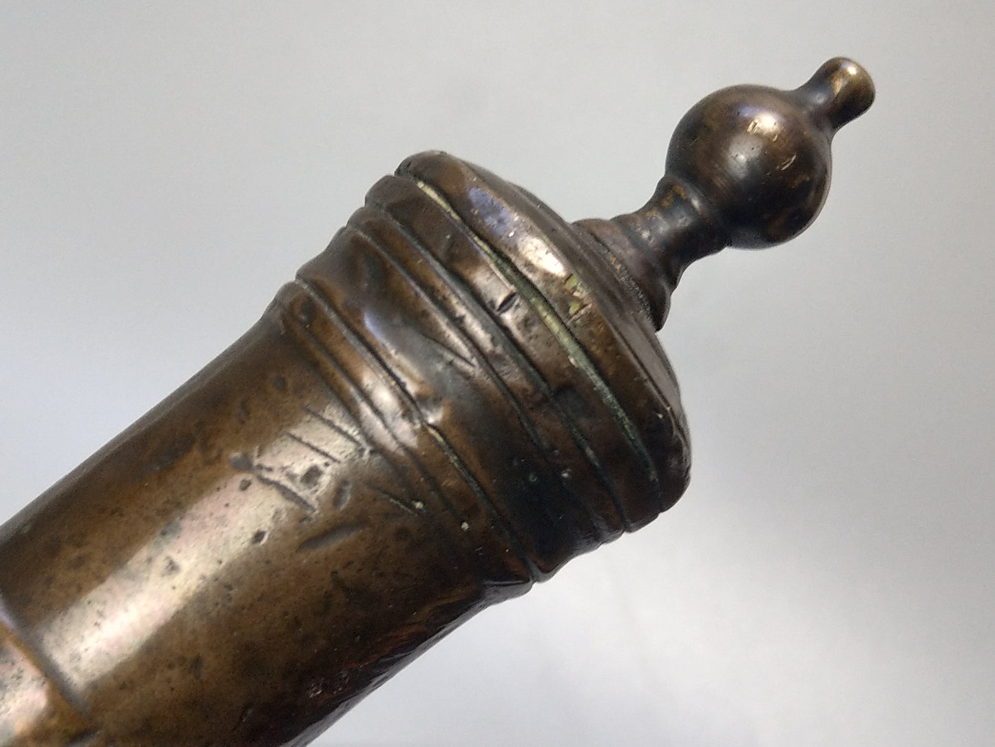 Antique Dutch Bronze Signal Cannon with Wooden Carriage, c.1800, Maker Mark: J.M.