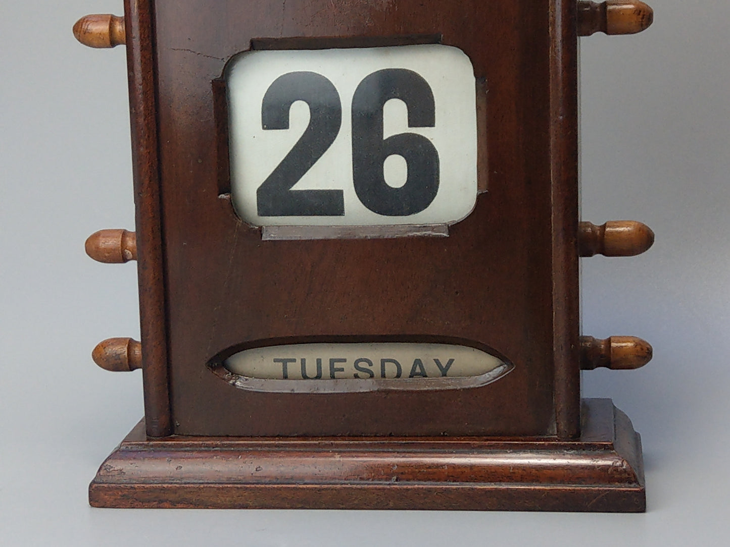 Antique Large Mahogany Perpetual Desk Calendar