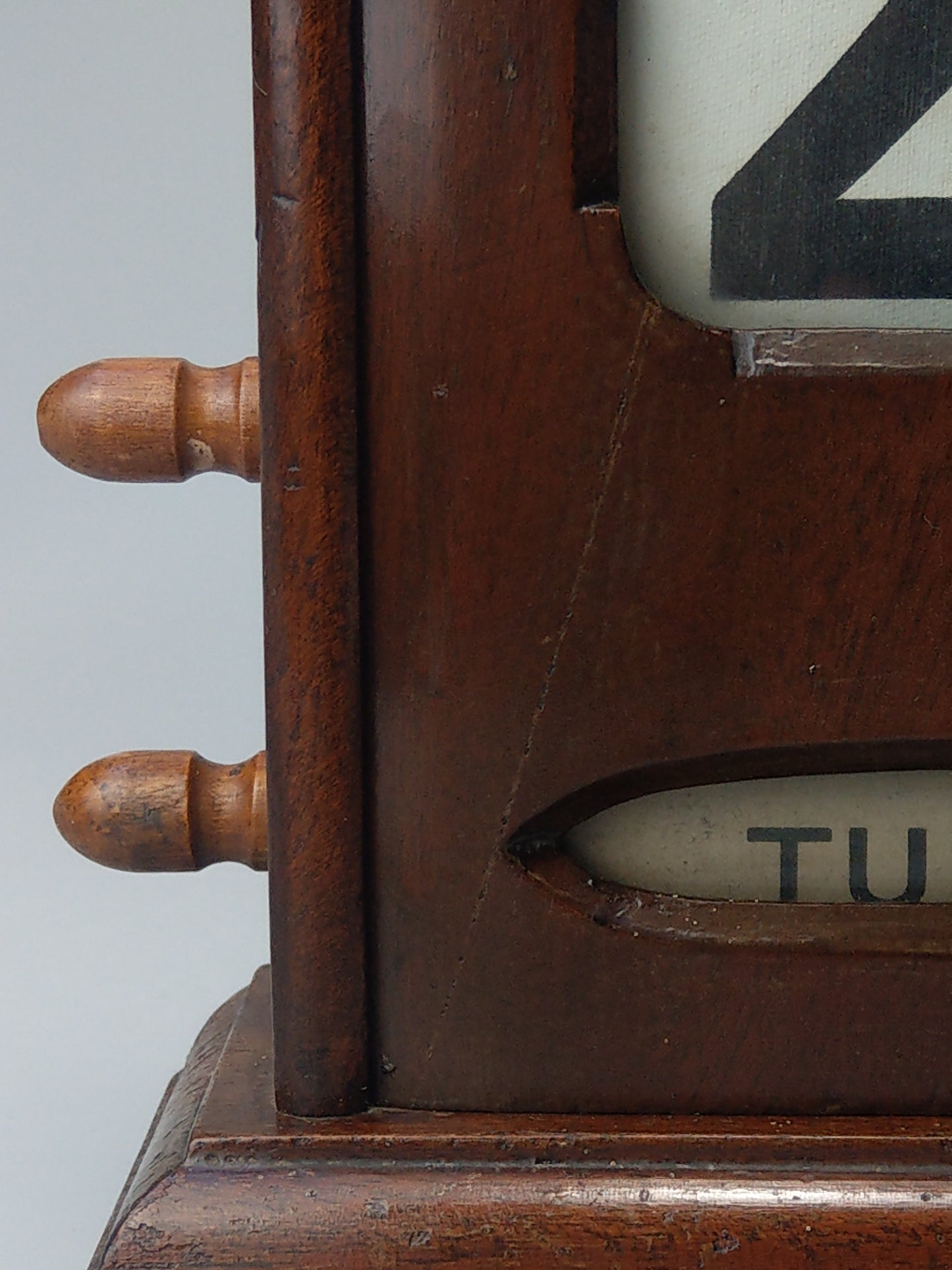 Antique Large Mahogany Perpetual Desk Calendar