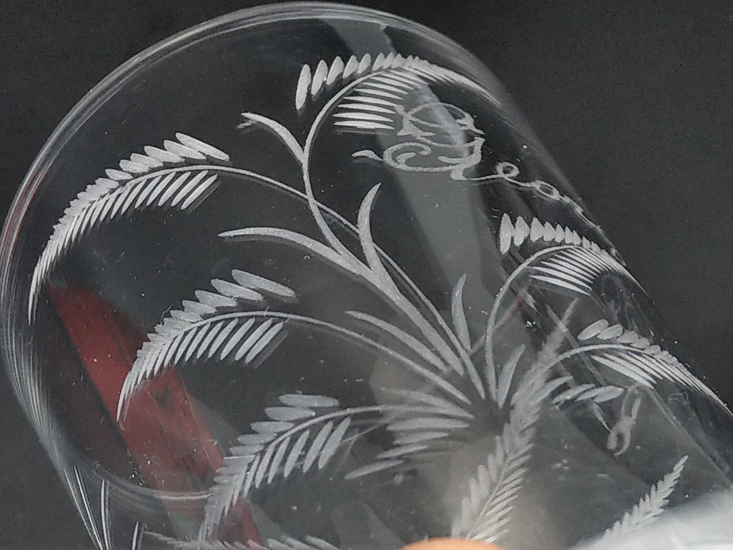 Victorian etched glass beaker wedding gift Fern and Swallow George Cox
