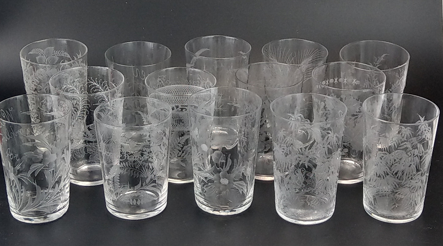 Prohibition Gems - wedding etched glasses