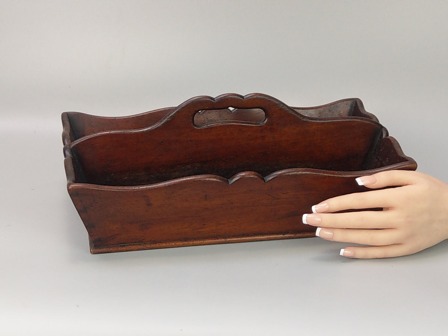 Antique Mahogany Cutlery Caddy Tray c.1830
