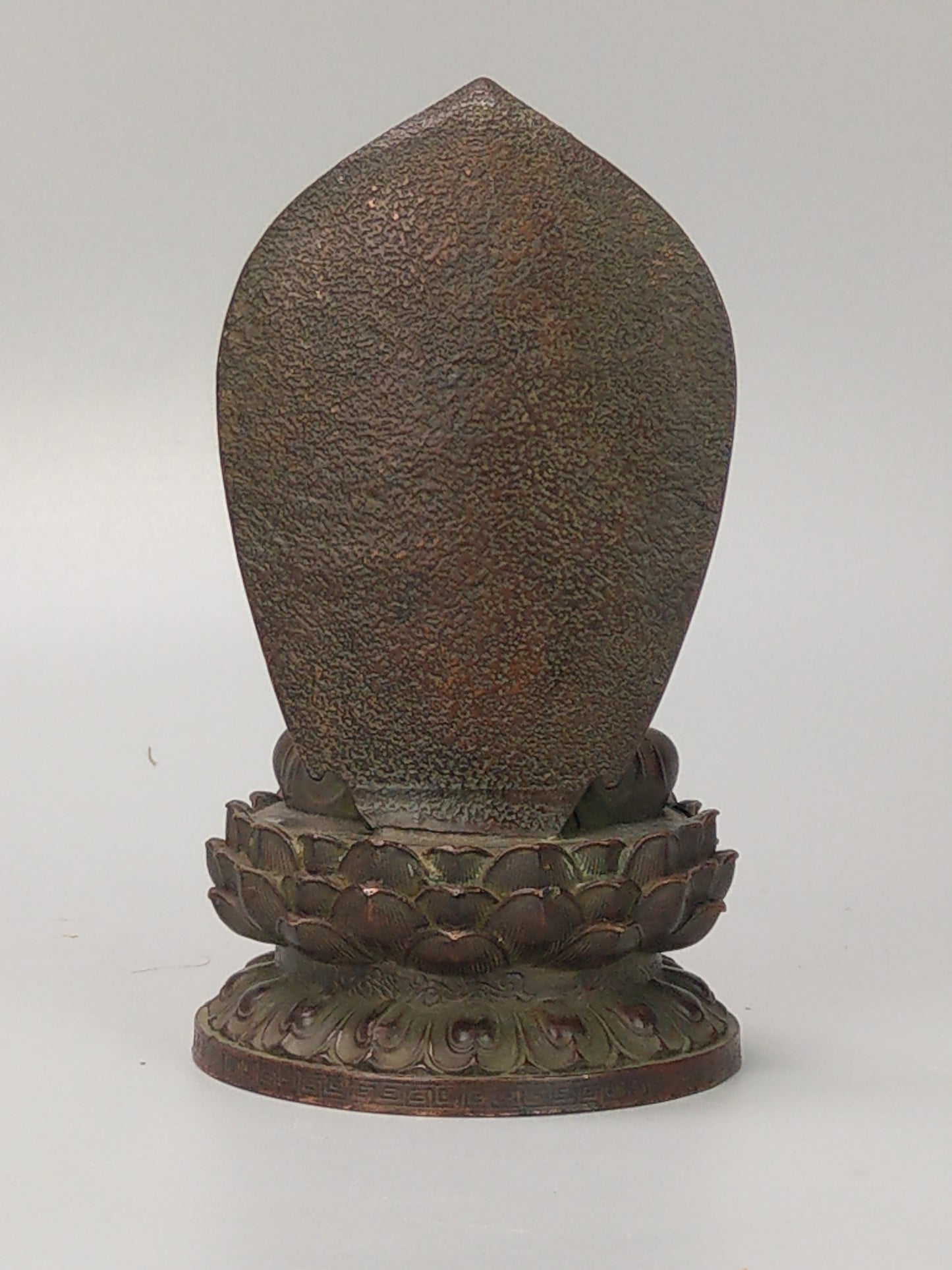 Antique Small Crowned Buddha on Lotus Leaf