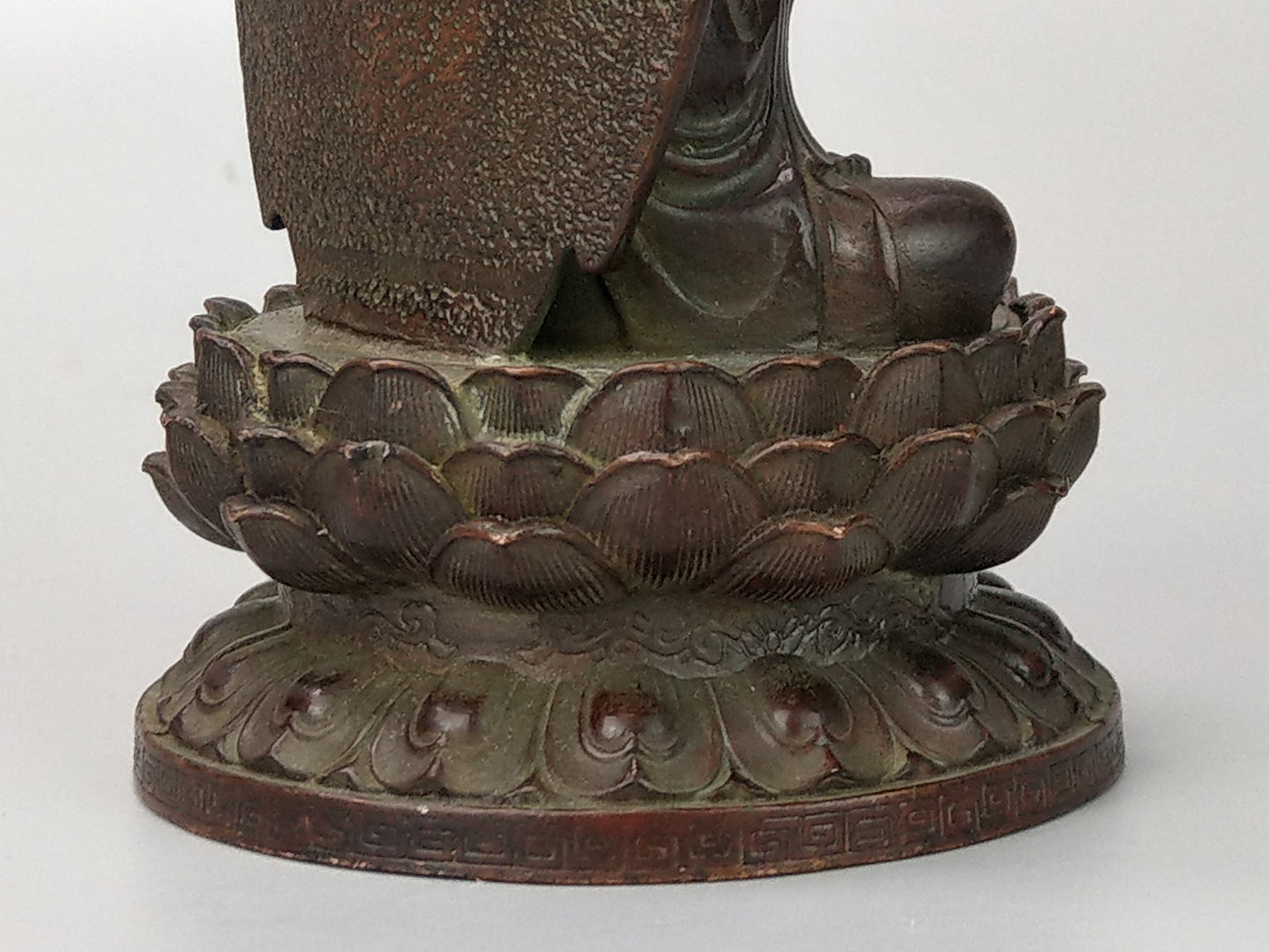Antique Small Crowned Buddha on Lotus Leaf