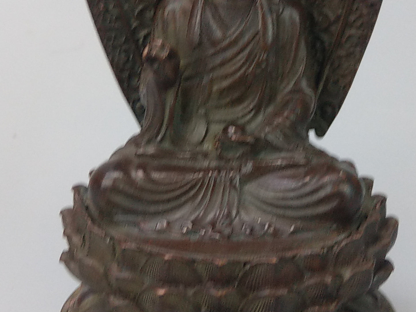 Antique Small Crowned Buddha on Lotus Leaf
